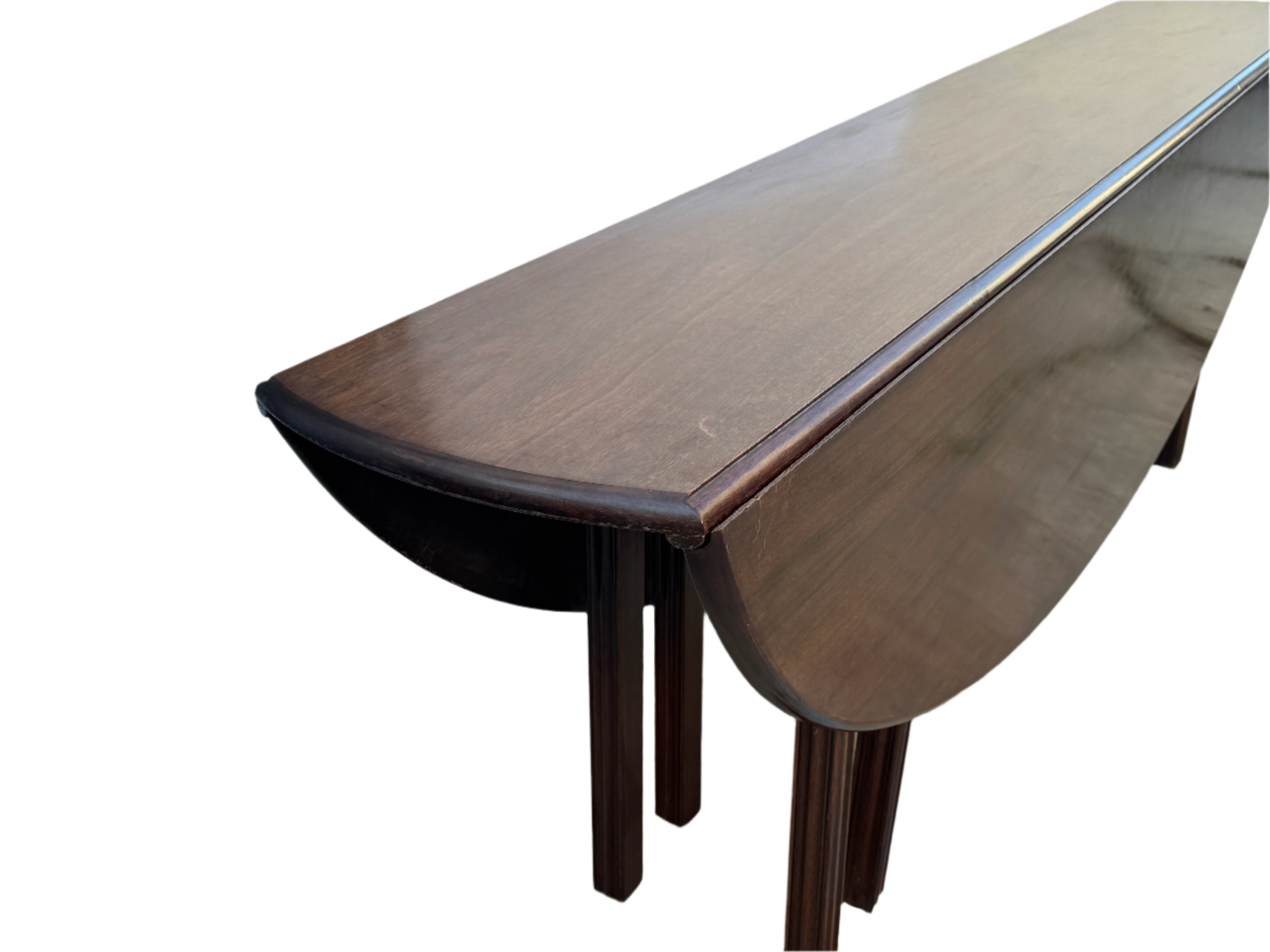 AF1-425: Antique English Mahogany Oval Drop Leaf Wake Table Late 19th Century