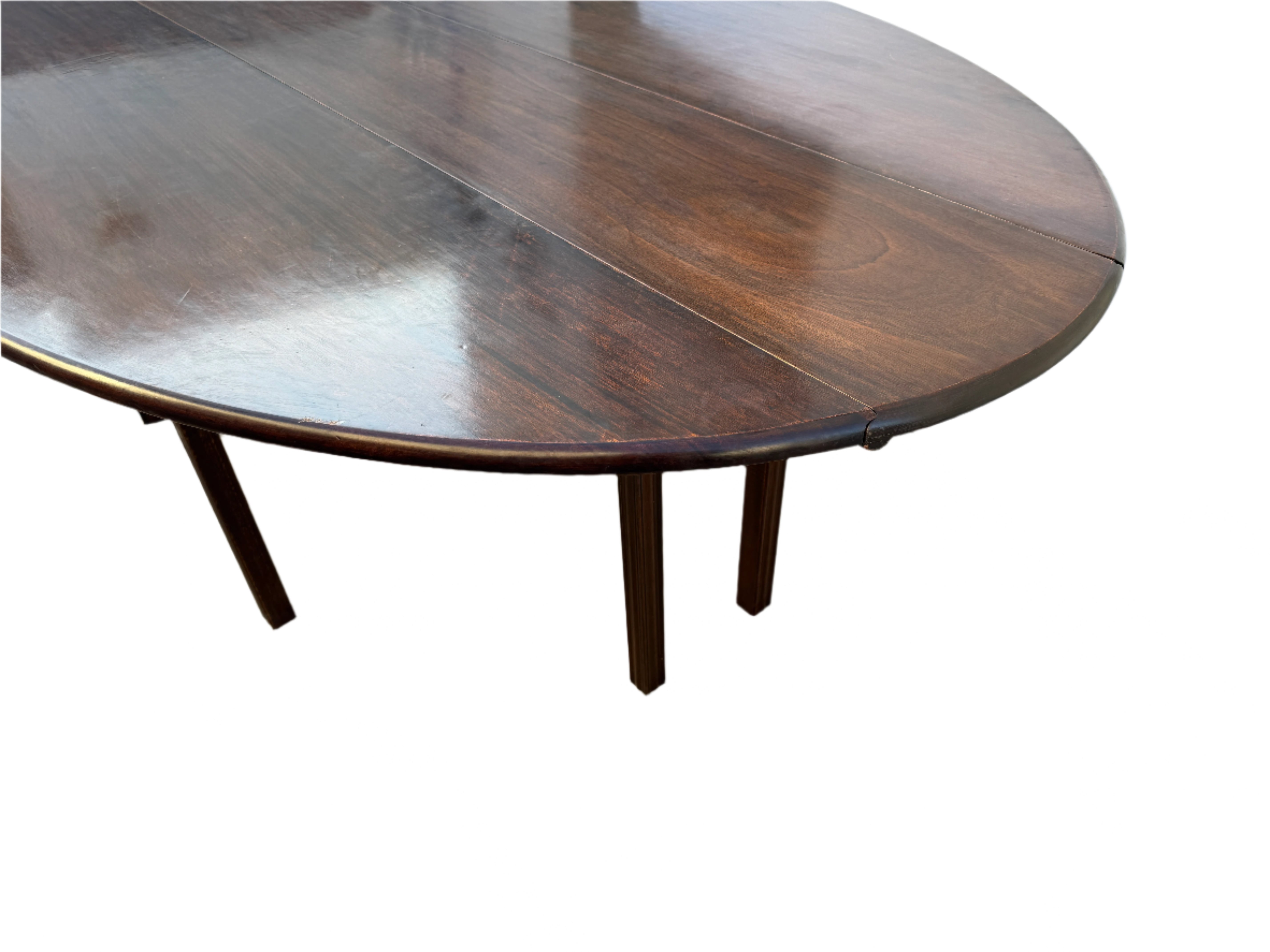 AF1-425: Antique English Mahogany Oval Drop Leaf Wake Table Late 19th Century