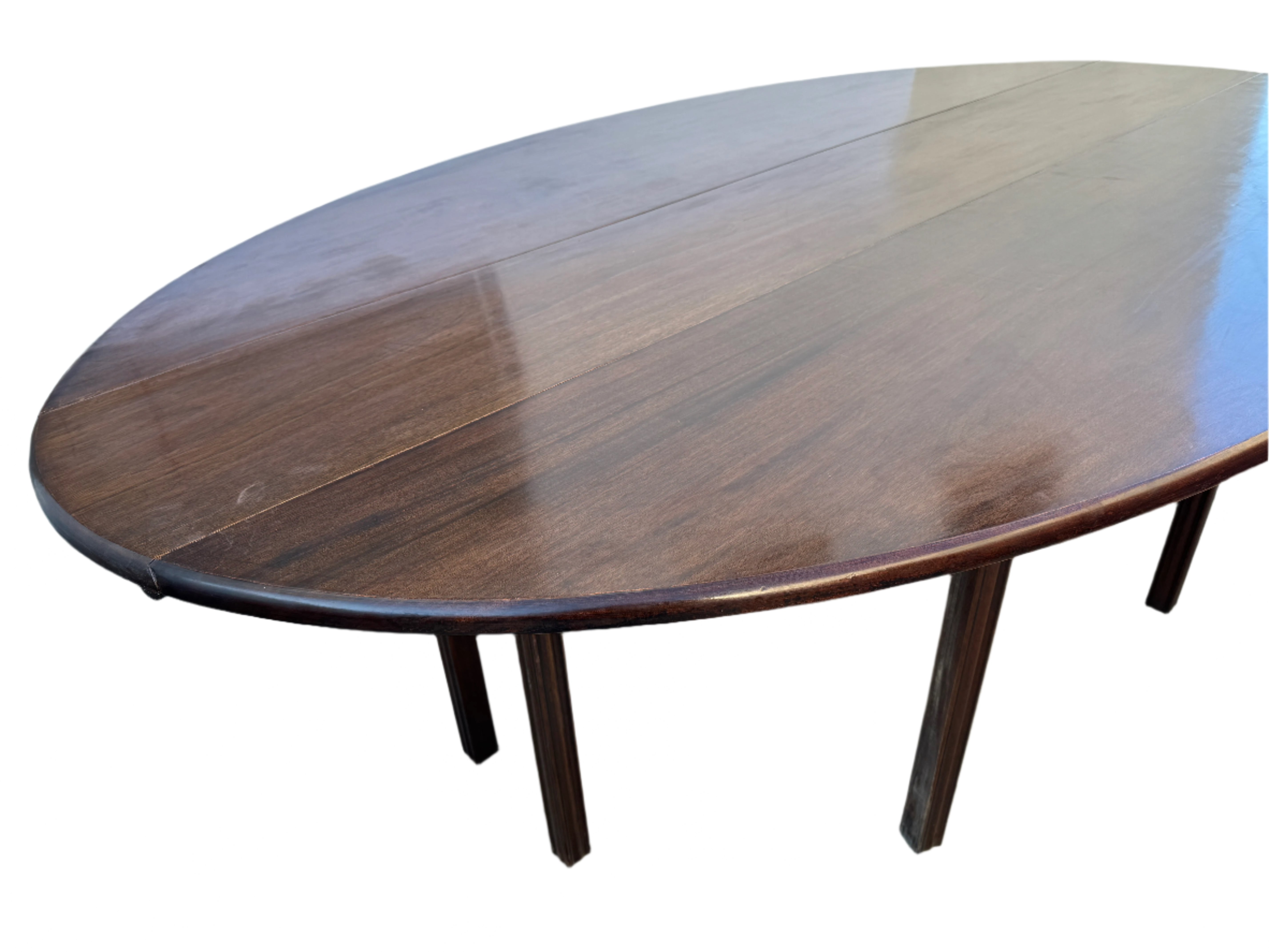 AF1-425: Antique English Mahogany Oval Drop Leaf Wake Table Late 19th Century