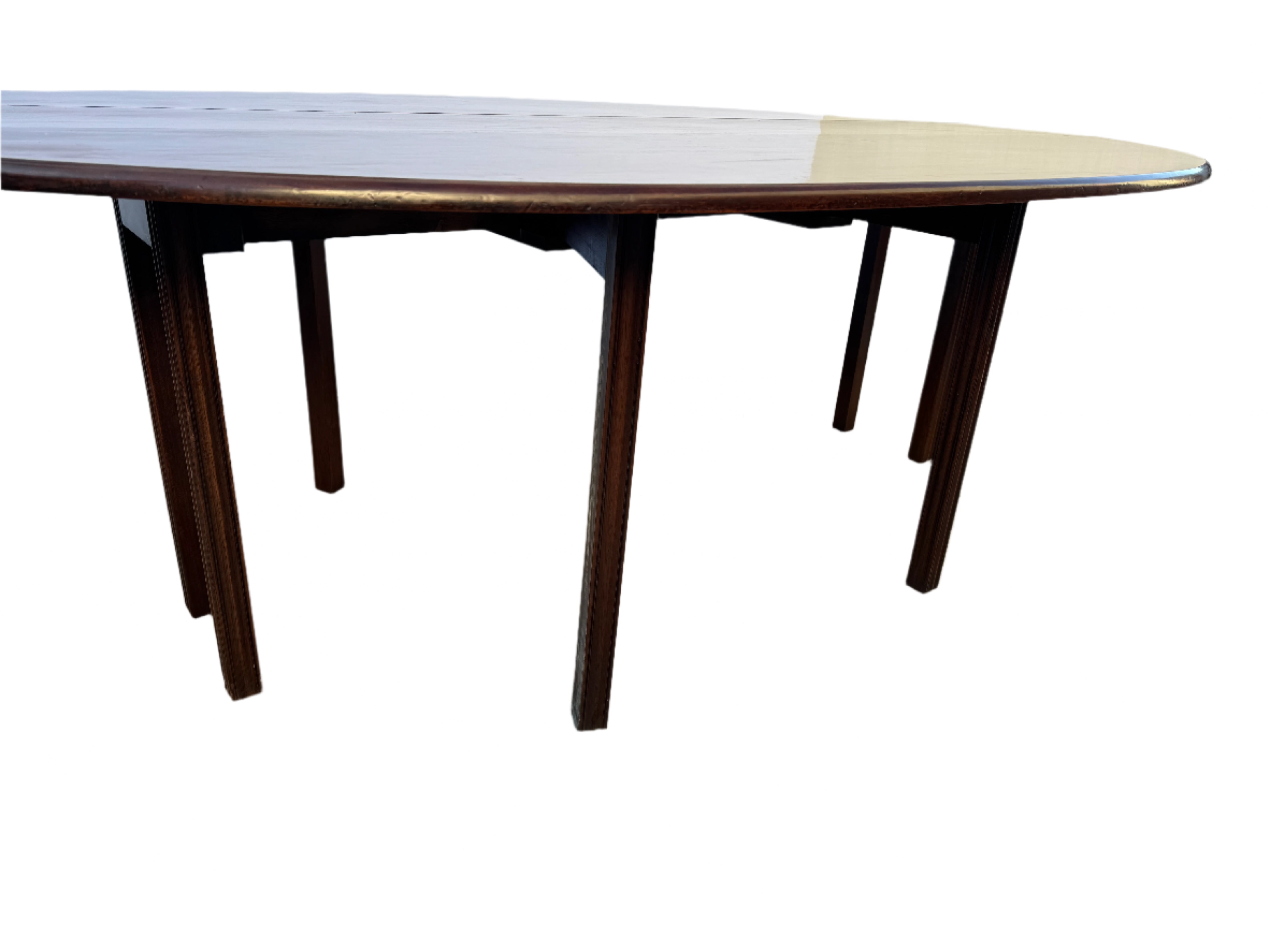 AF1-425: Antique English Mahogany Oval Drop Leaf Wake Table Late 19th Century