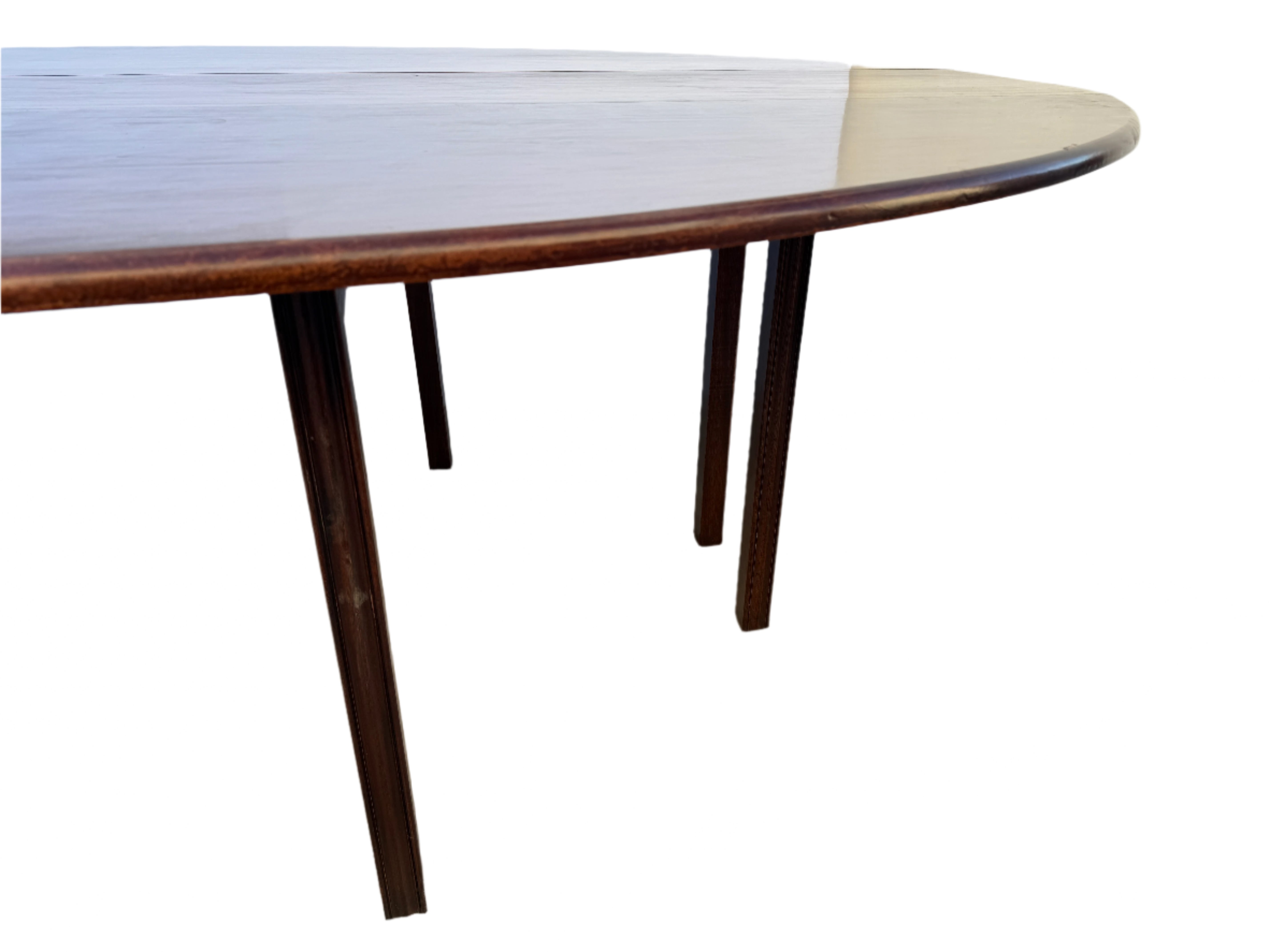 AF1-425: Antique English Mahogany Oval Drop Leaf Wake Table Late 19th Century