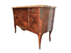 Antique Late 18th Century French Louis XV Parquetry Commode With Breche D'Alep Marble Top | Work of Man