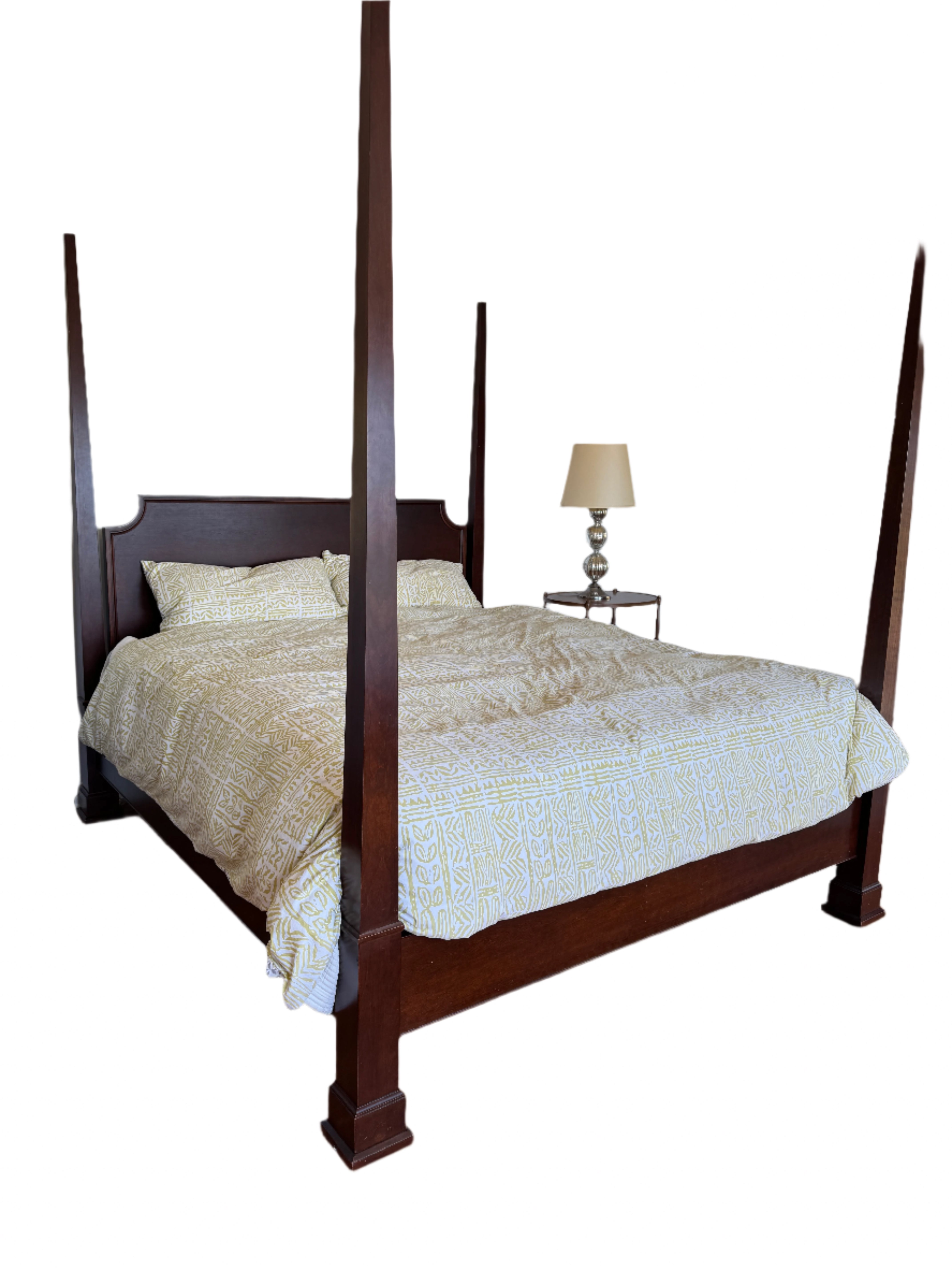 Restoration Hardware Four Poster California King Bed Frame With Tester Late 20th Century | Work of Man