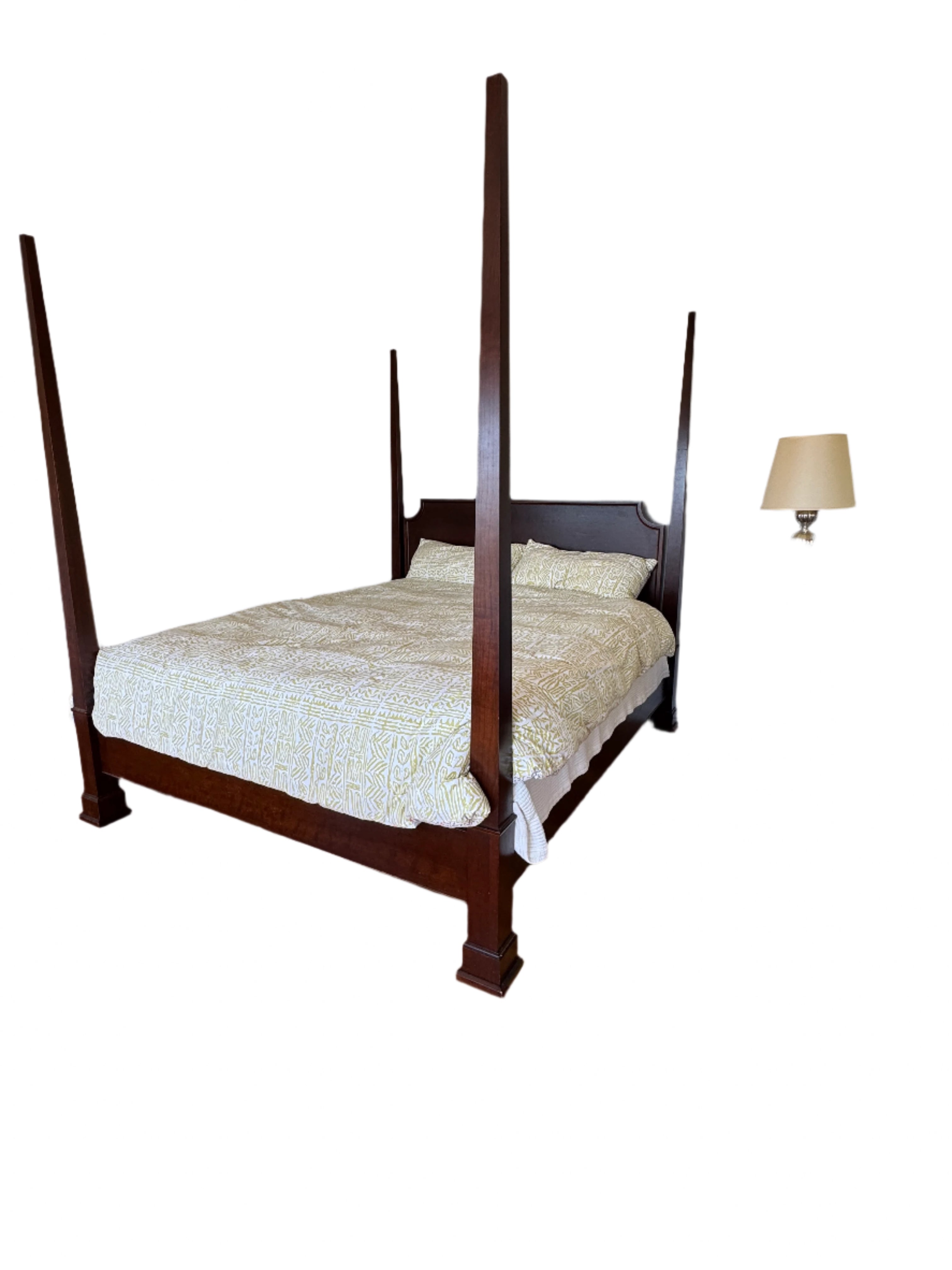 AF6-020: Restoration Hardware Four Poster California King Mahogany Bed Frame With Tester Late 20th Century