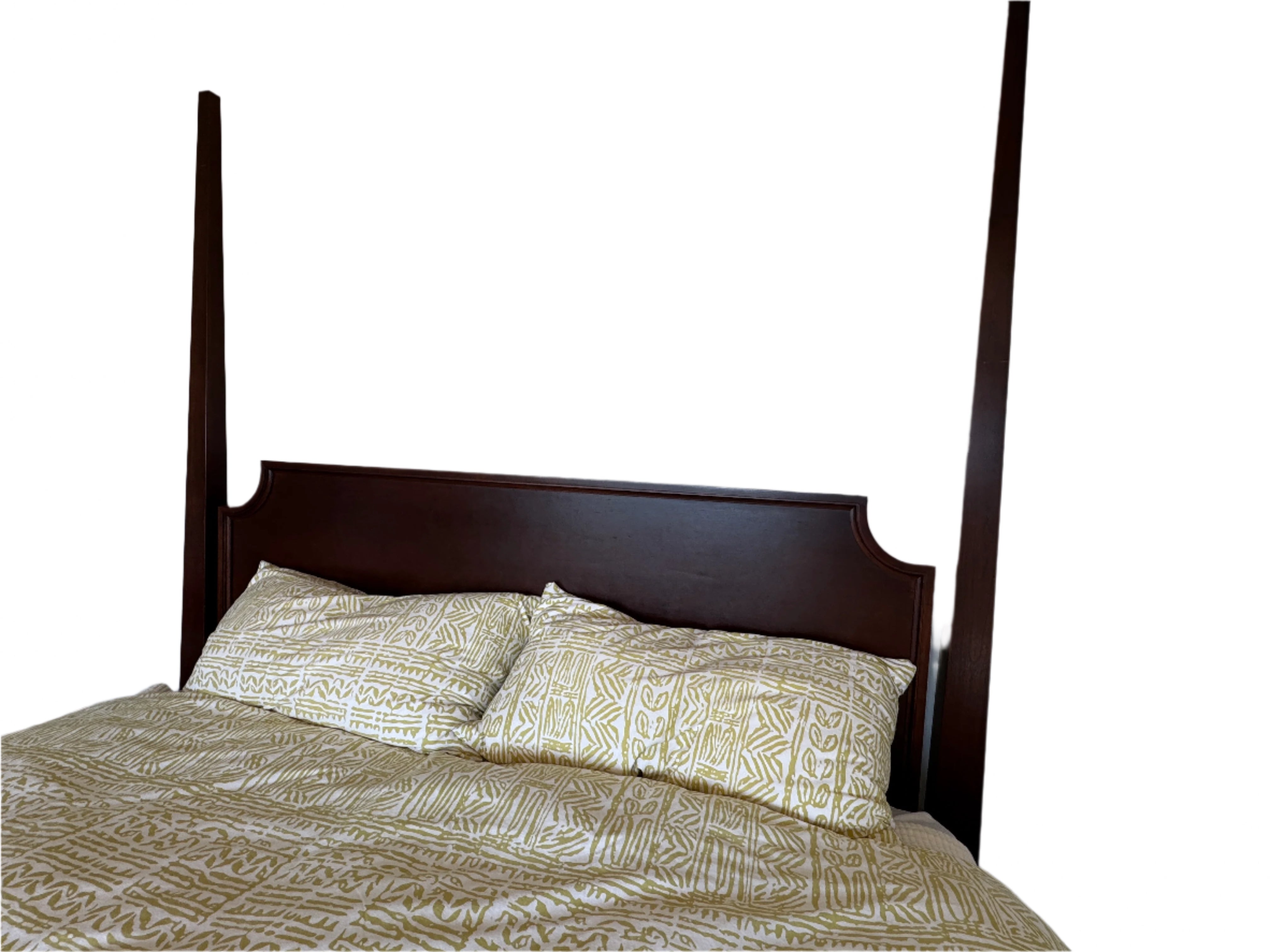 AF6-020: Restoration Hardware Four Poster California King Mahogany Bed Frame With Tester Late 20th Century