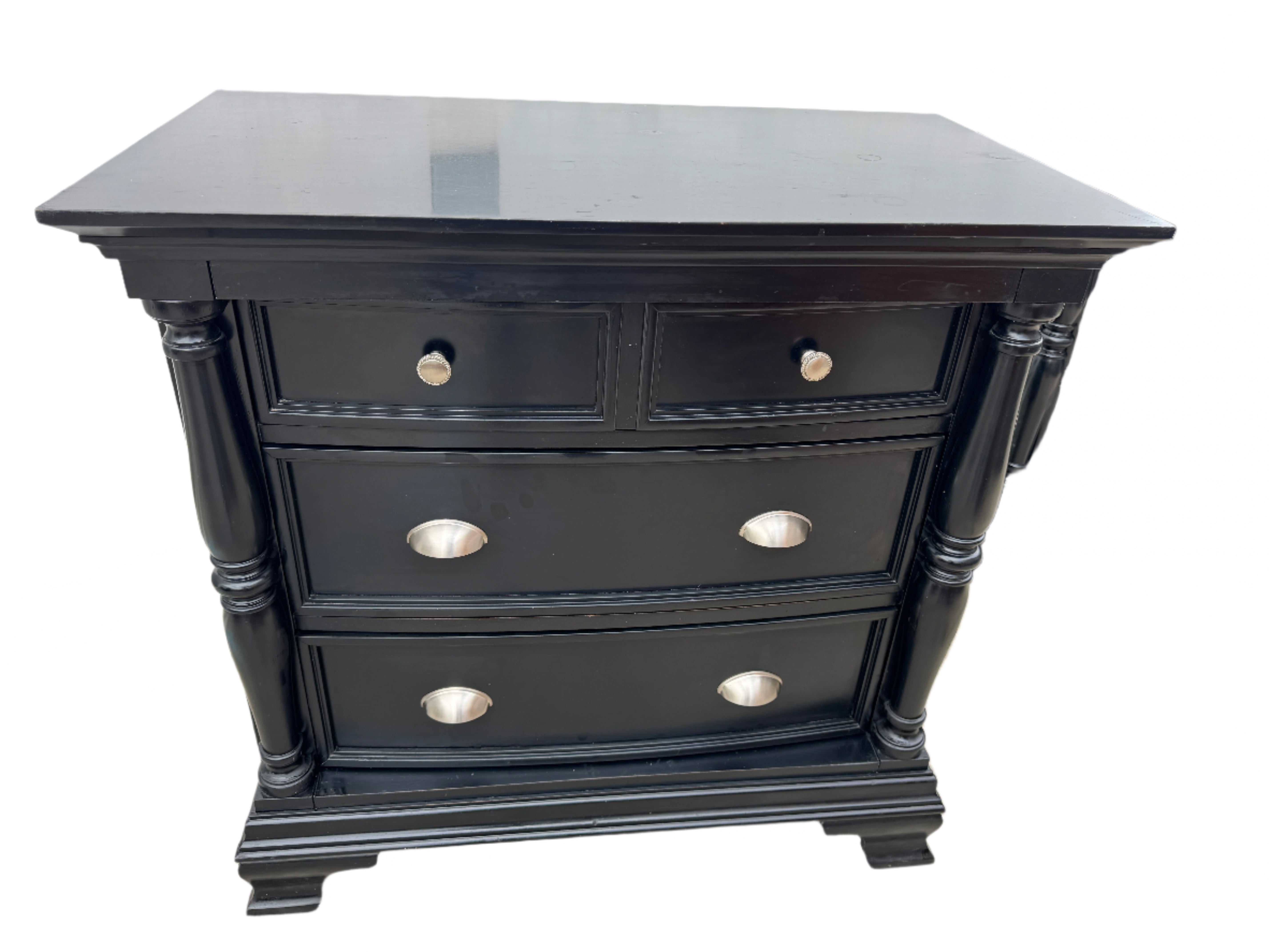 AF4-040: Circa 1990 Restoration Hardware Ebonized Pair of Bedside Chests