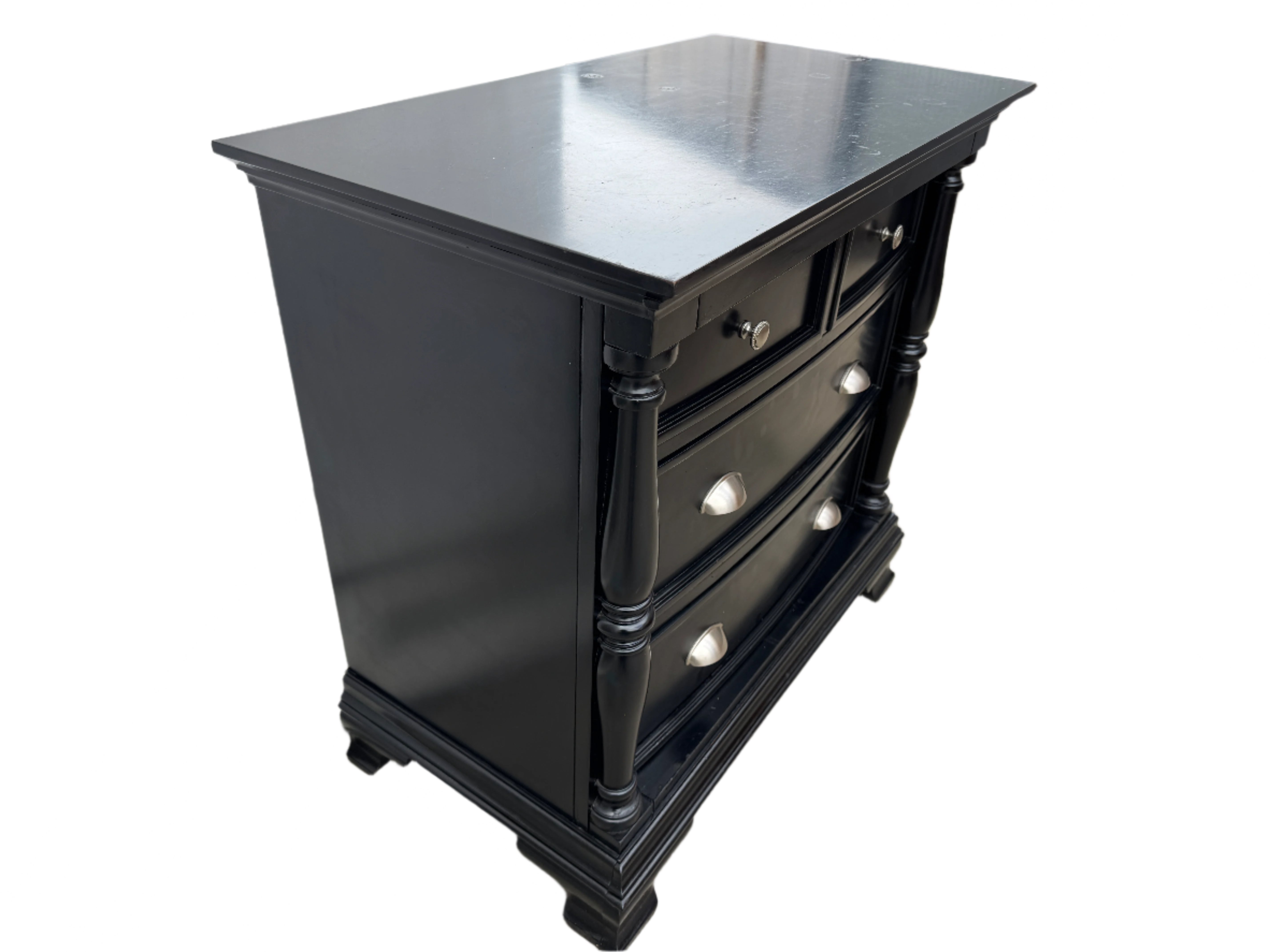 AF4-040: Circa 1990 Restoration Hardware Ebonized Pair of Bedside Chests