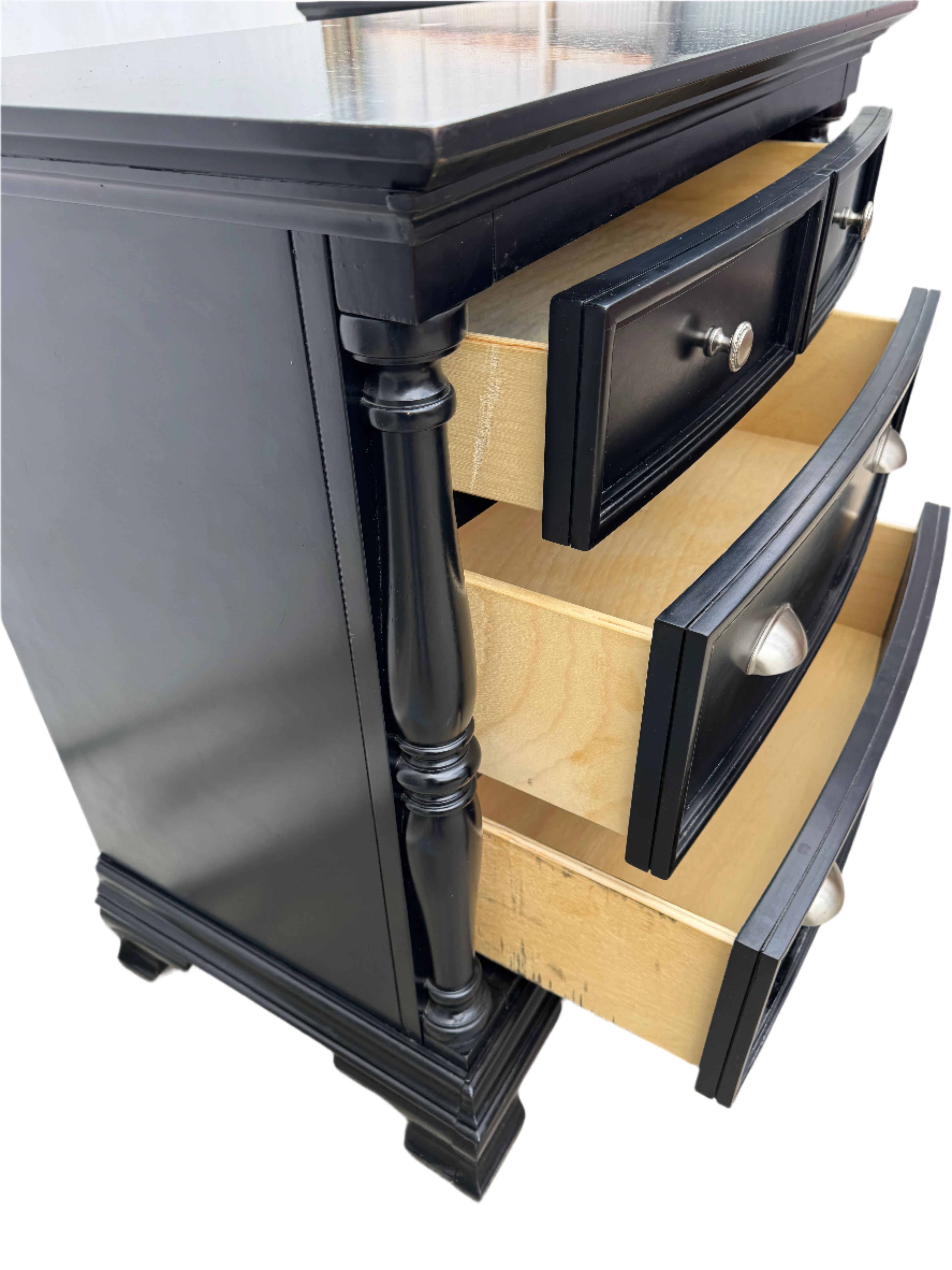 AF4-040: Circa 1990 Restoration Hardware Ebonized Pair of Bedside Chests