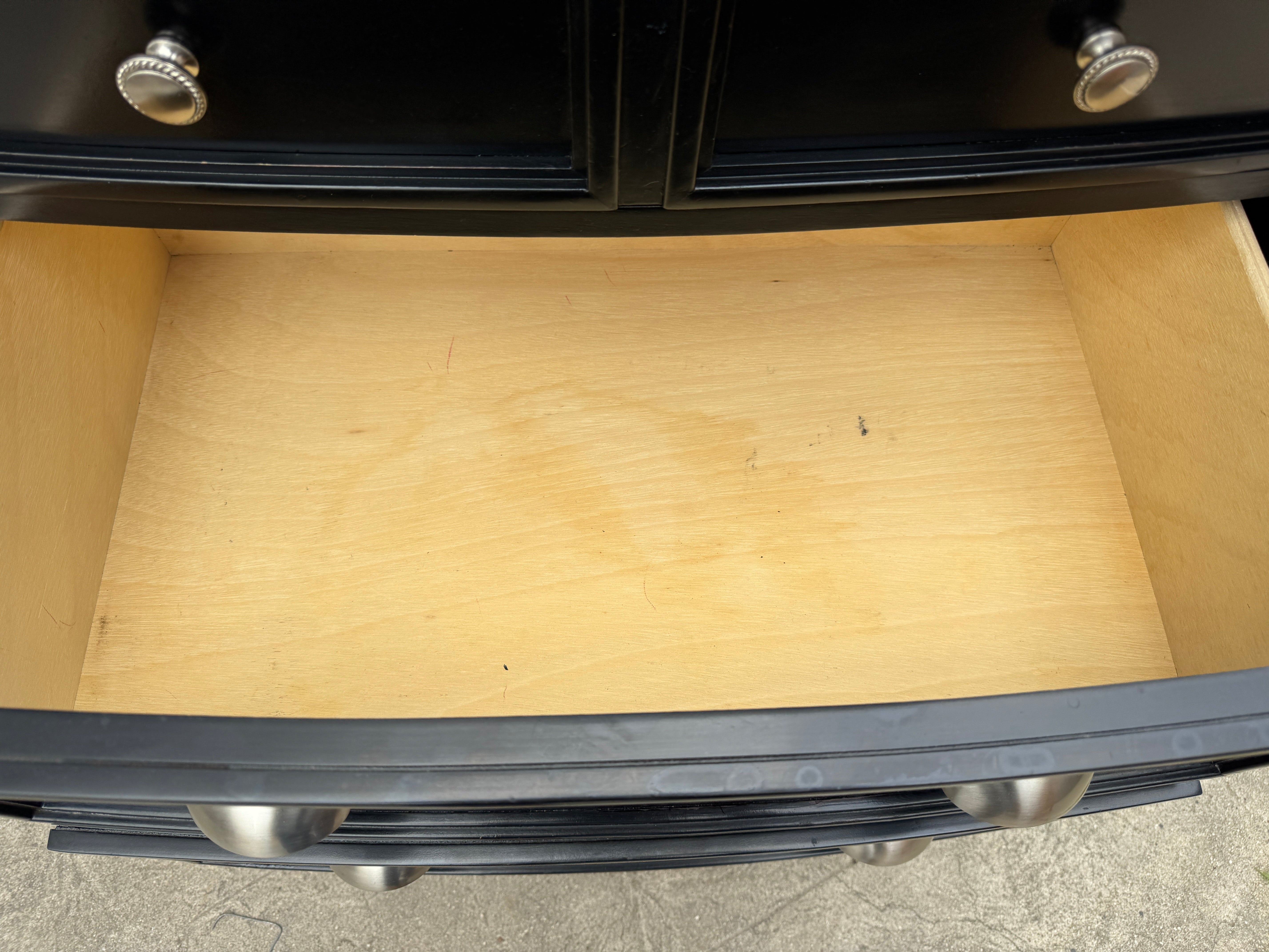 AF4-040: Circa 1990 Restoration Hardware Ebonized Pair of Bedside Chests