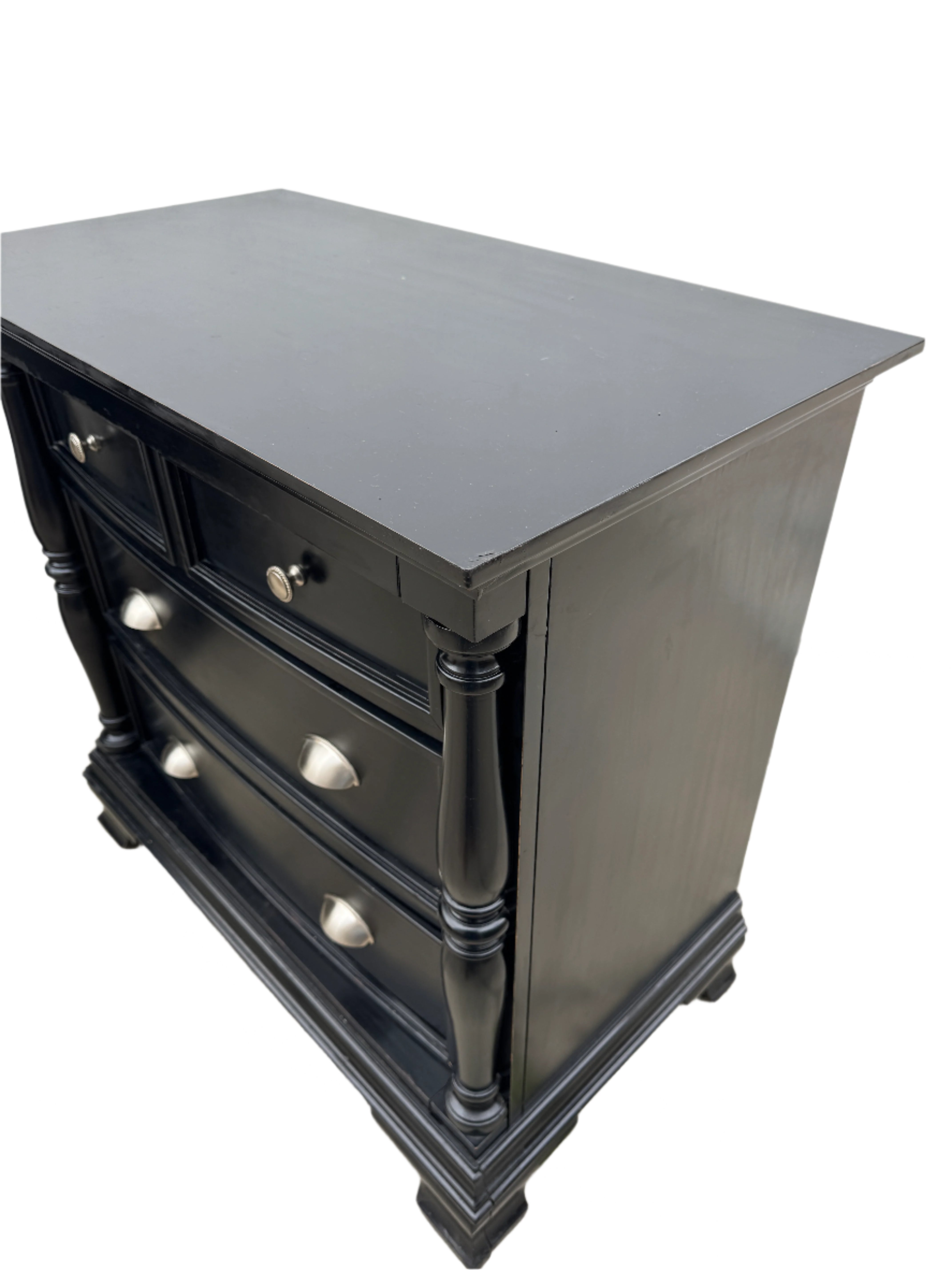 AF4-040: Circa 1990 Restoration Hardware Ebonized Pair of Bedside Chests