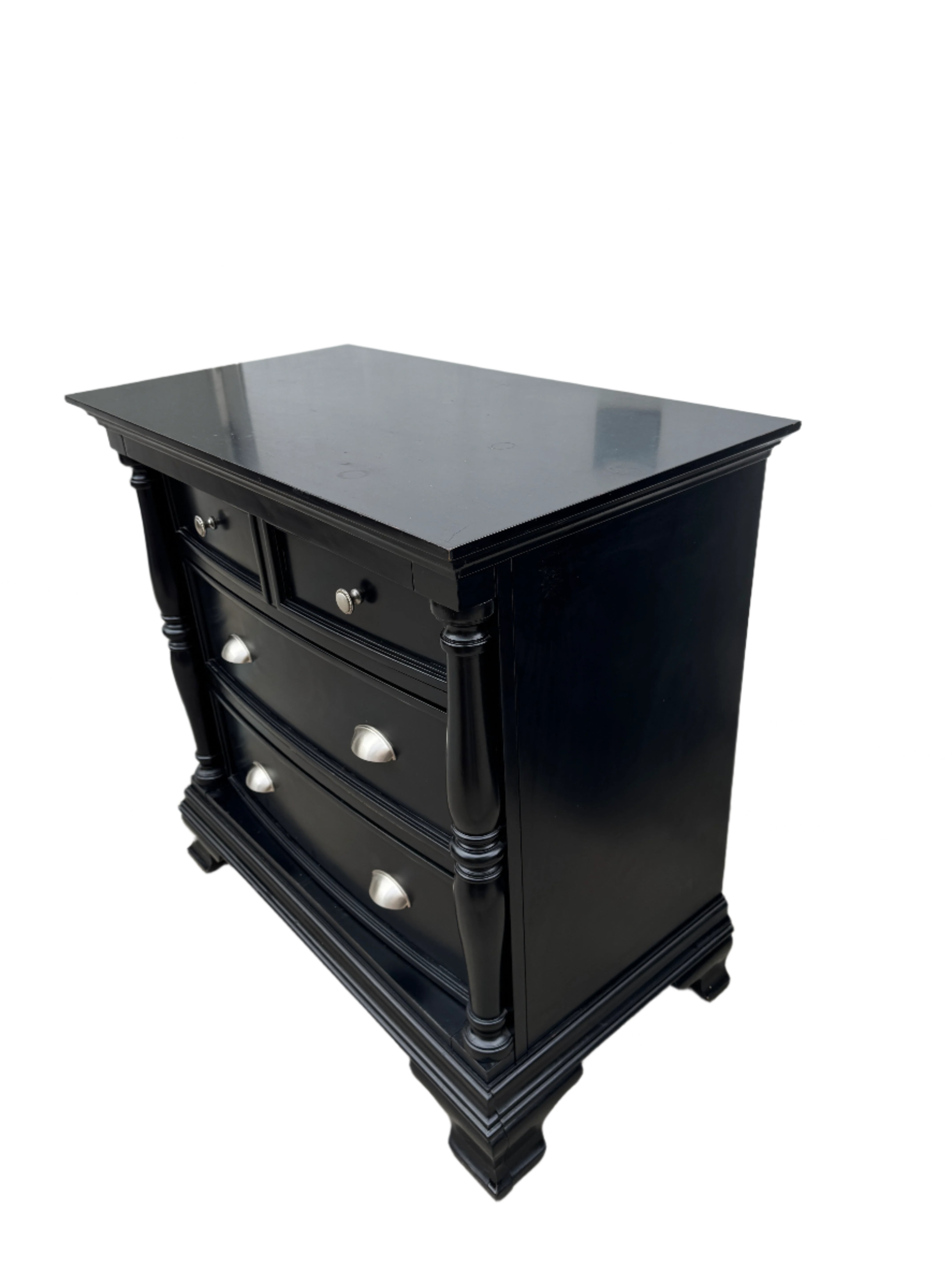 AF4-040: Circa 1990 Restoration Hardware Ebonized Pair of Bedside Chests
