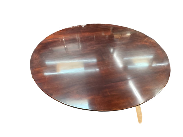 AF1-014:  ANTIQUE EARLY 20th CENTURY ENGLISH REGENCY STYLE MAHOGANY 60" DIAMETER DINING TABLE
