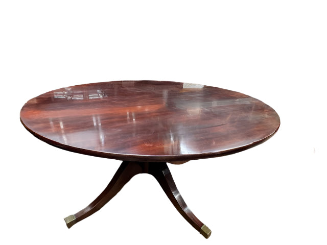AF1-014:  ANTIQUE EARLY 20th CENTURY ENGLISH REGENCY STYLE MAHOGANY 60" DIAMETER DINING TABLE