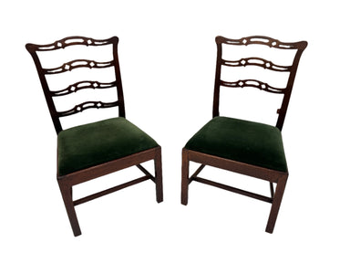 Antique Pair of American Federal Mahogany Ladder-Back Side Chairs Early 19th Century | Work of Man