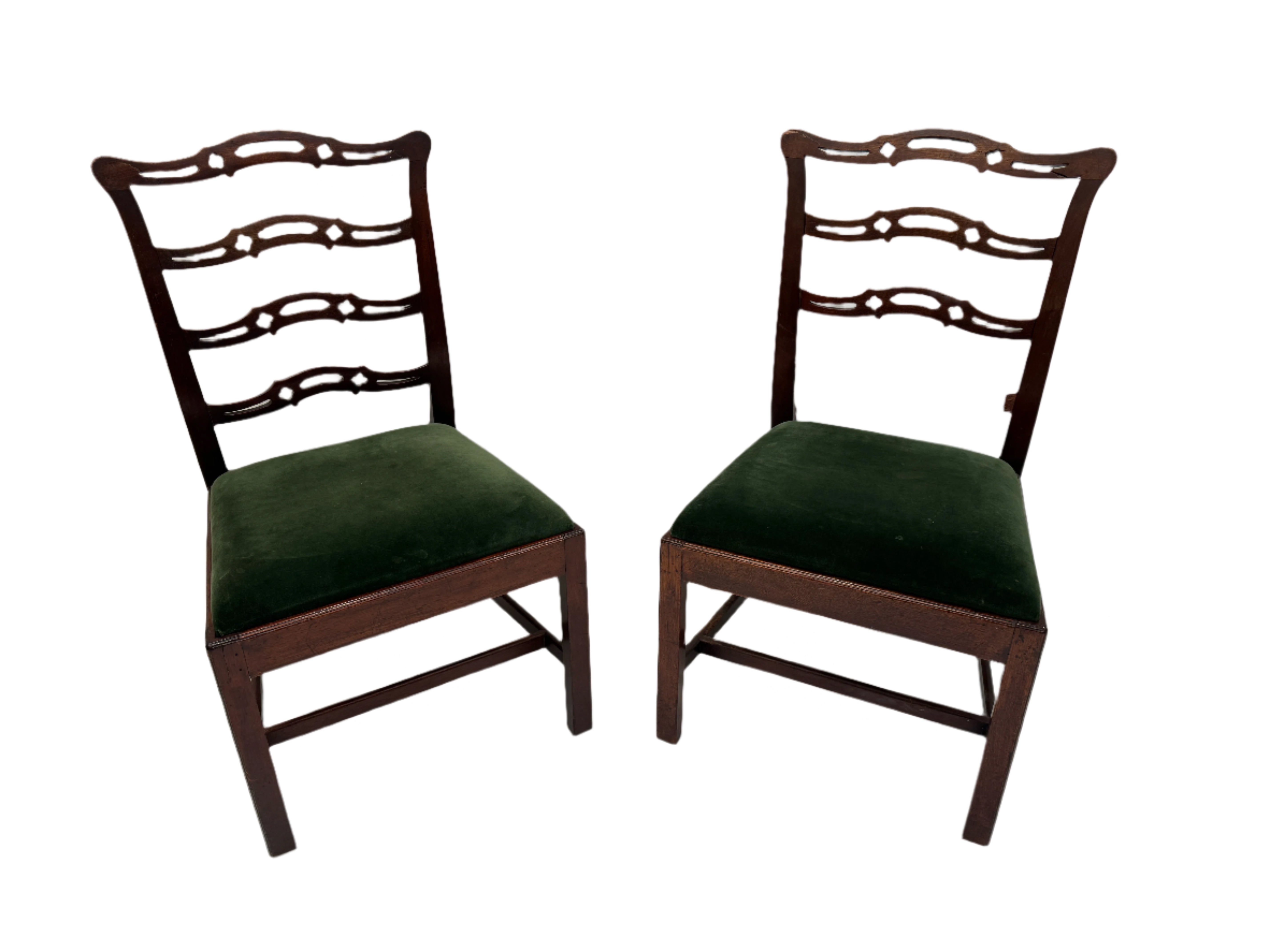 Antique Pair of American Federal Mahogany Ladder-Back Side Chairs Early 19th Century | Work of Man