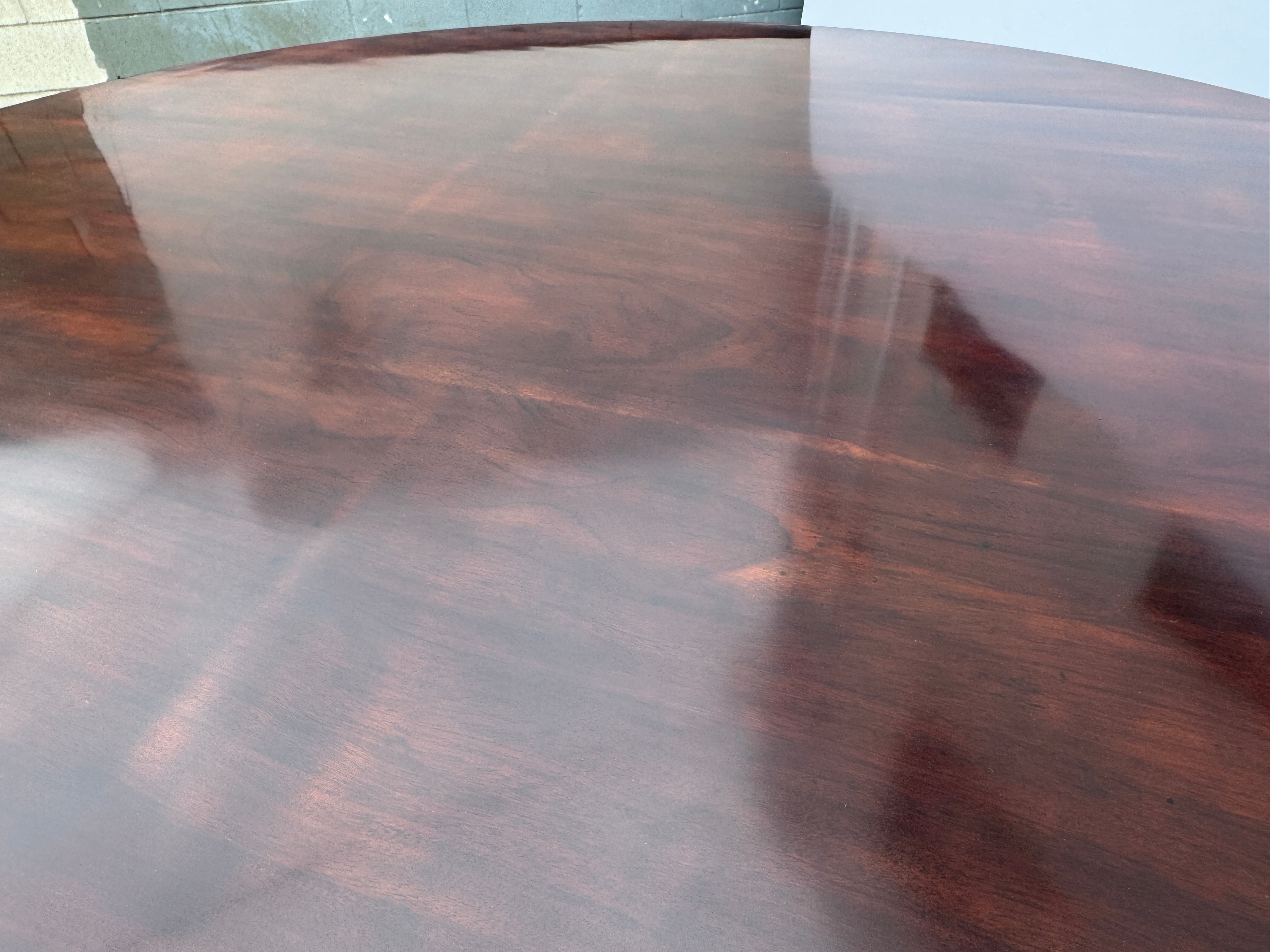 AF1-014:  ANTIQUE EARLY 20th CENTURY ENGLISH REGENCY STYLE MAHOGANY 60" DIAMETER DINING TABLE