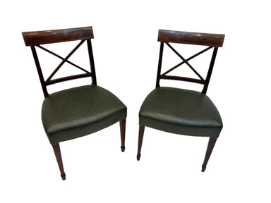 Antique Pair American Federal Mahogany Side Chairs Early 19th Century | Work of Man