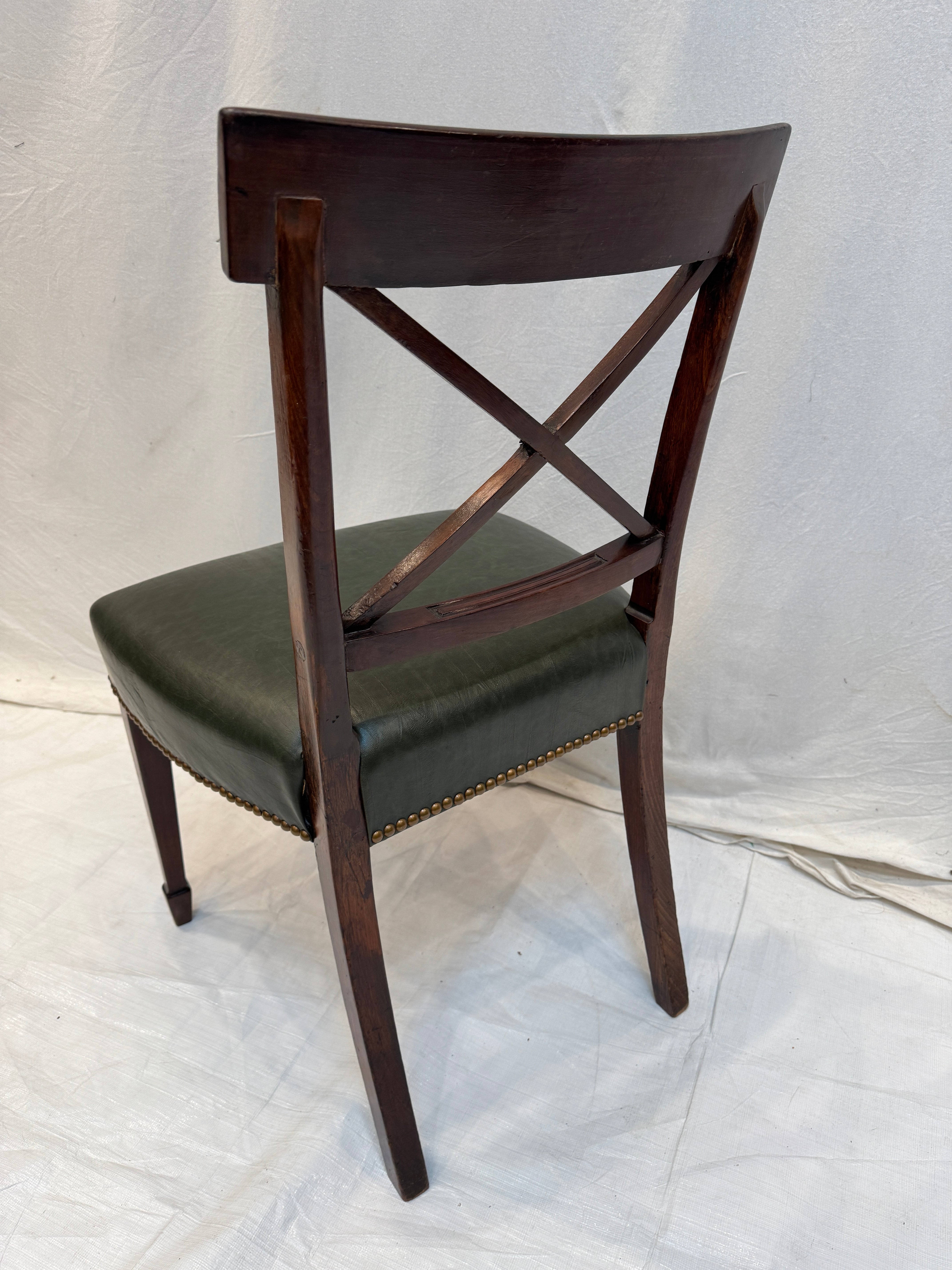 AF2-257: Antique Pair American Federal Mahogany Side Chairs Early 19th Century