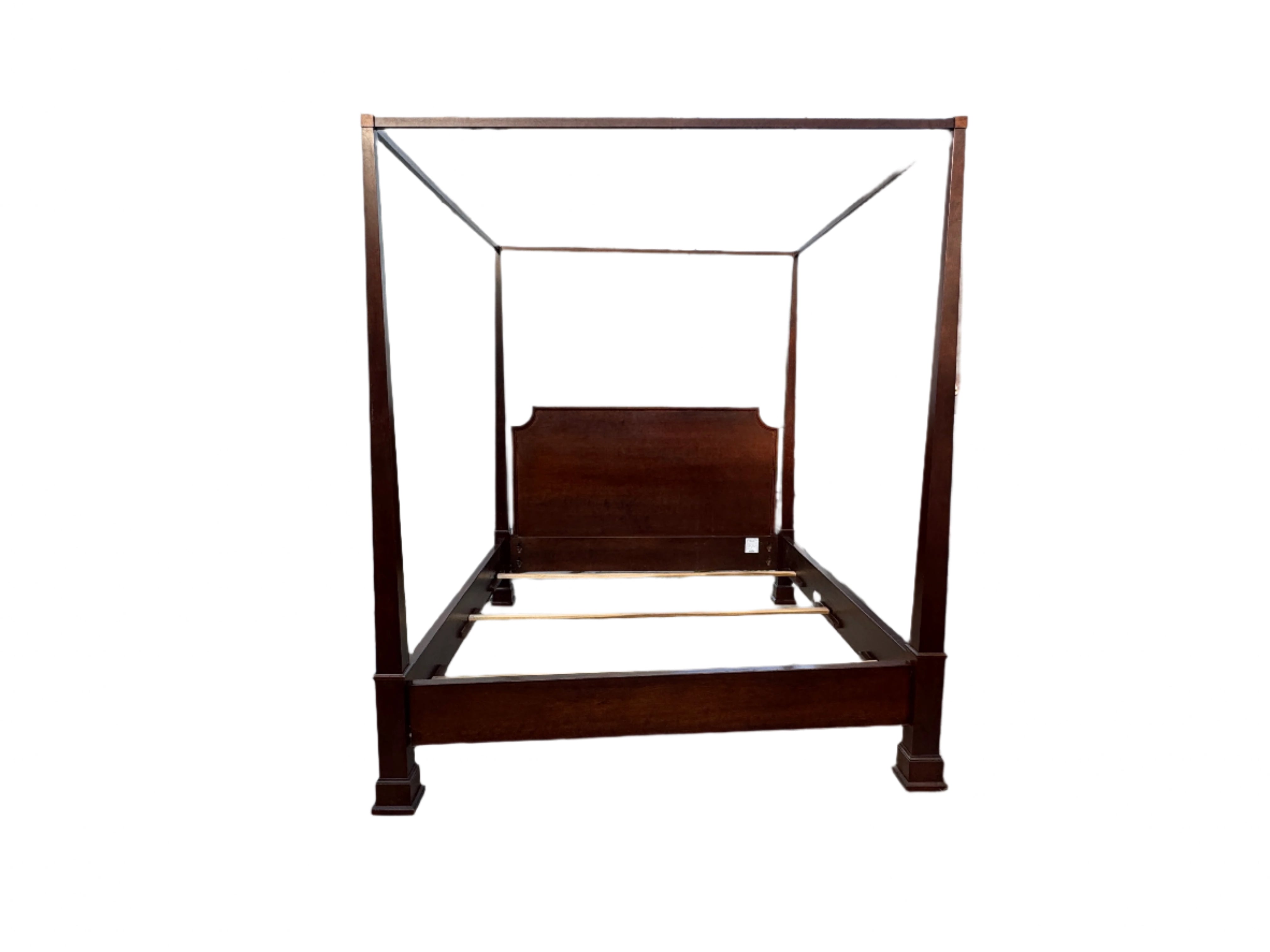 Restoration Hardware Four Poster California King Bed Frame With Tester Late 20th Century | Work of Man