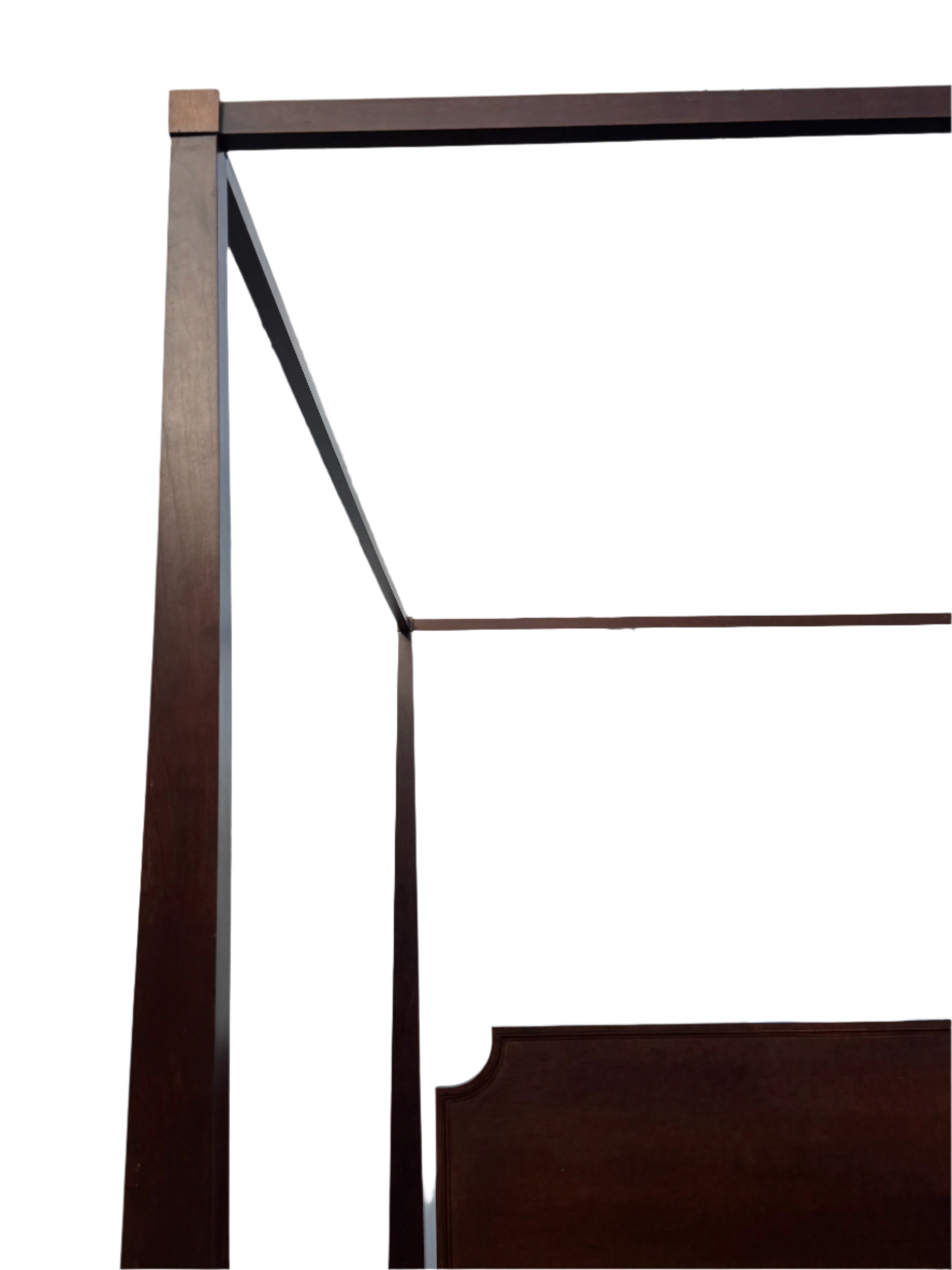 AF6-020: Restoration Hardware Four Poster California King Mahogany Bed Frame With Tester Late 20th Century