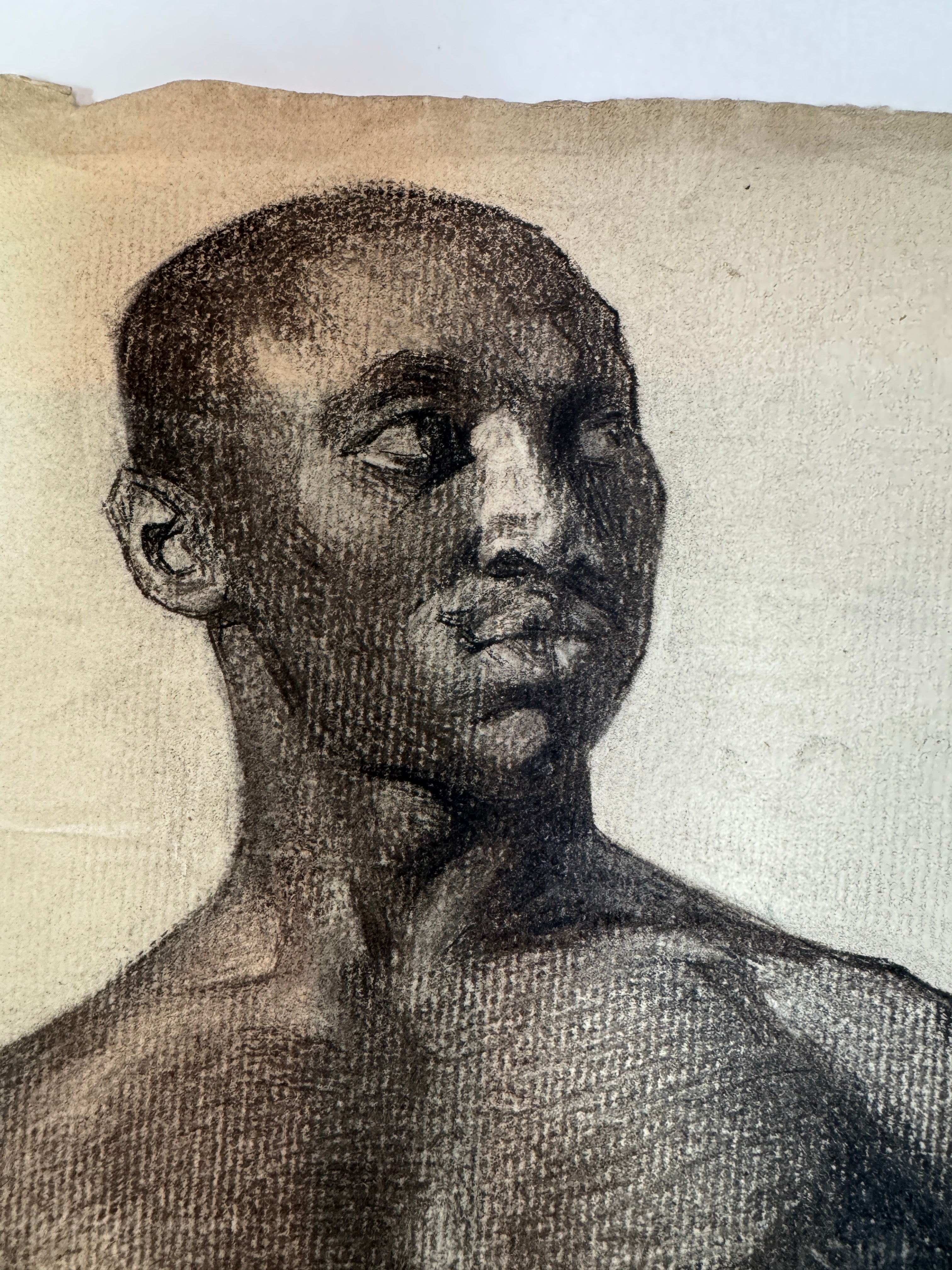 AW6-004: Egbert Cadmus Studio Drawing of a Standing Male - Pencil & Charcoal