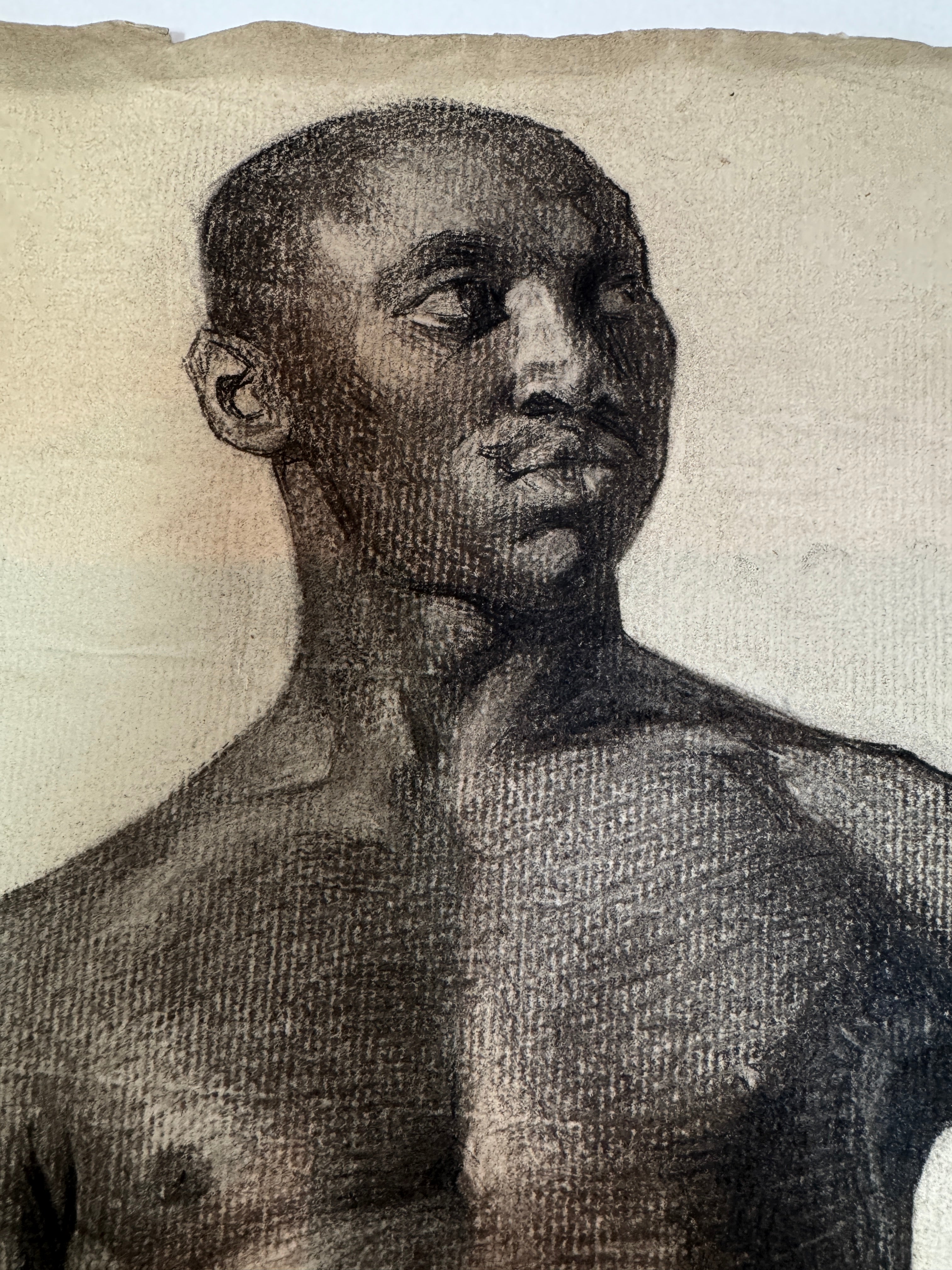 AW6-004: Egbert Cadmus Studio Drawing of a Standing Male - Pencil & Charcoal