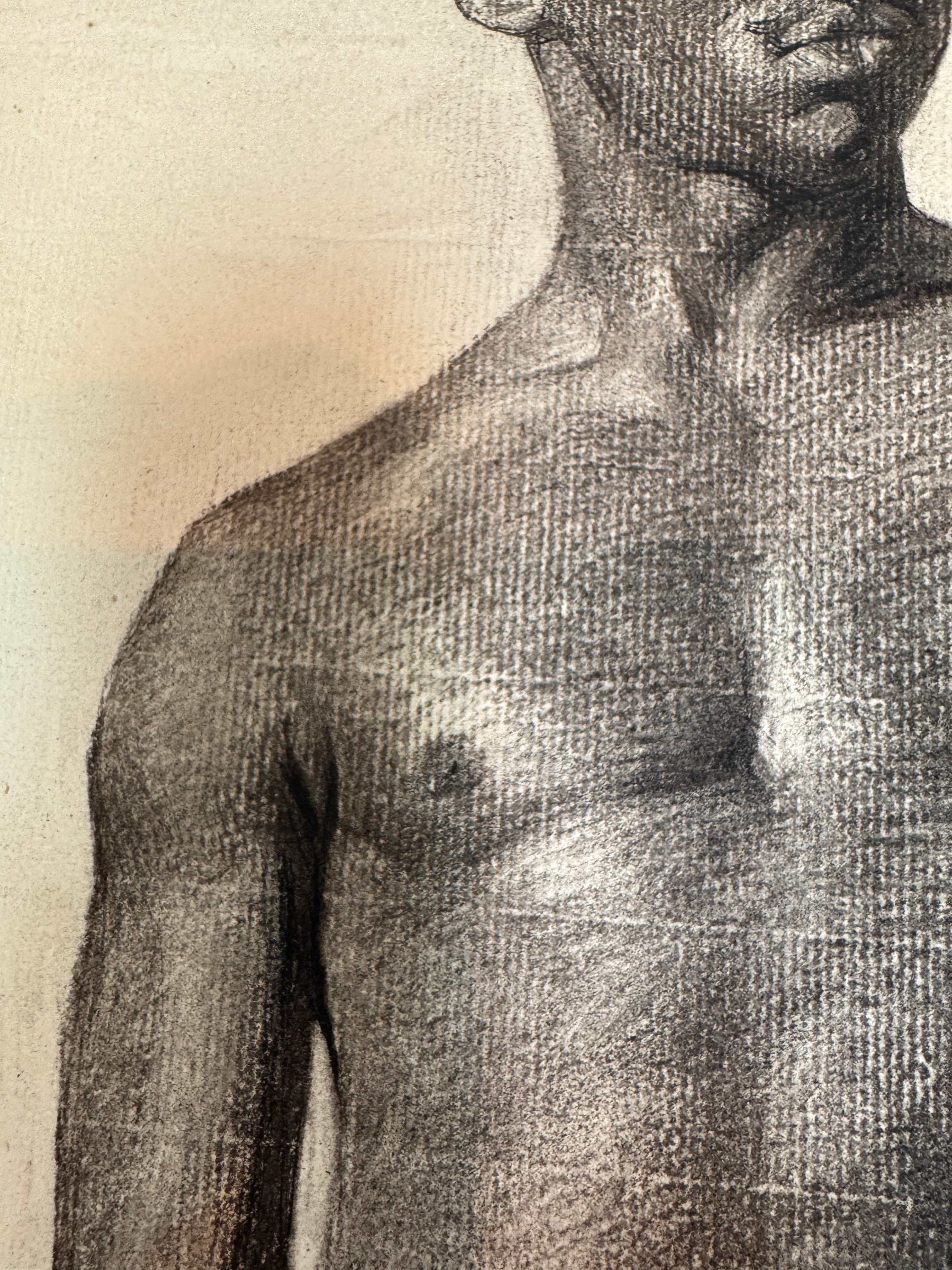 AW6-004: Egbert Cadmus Studio Drawing of a Standing Male - Pencil & Charcoal