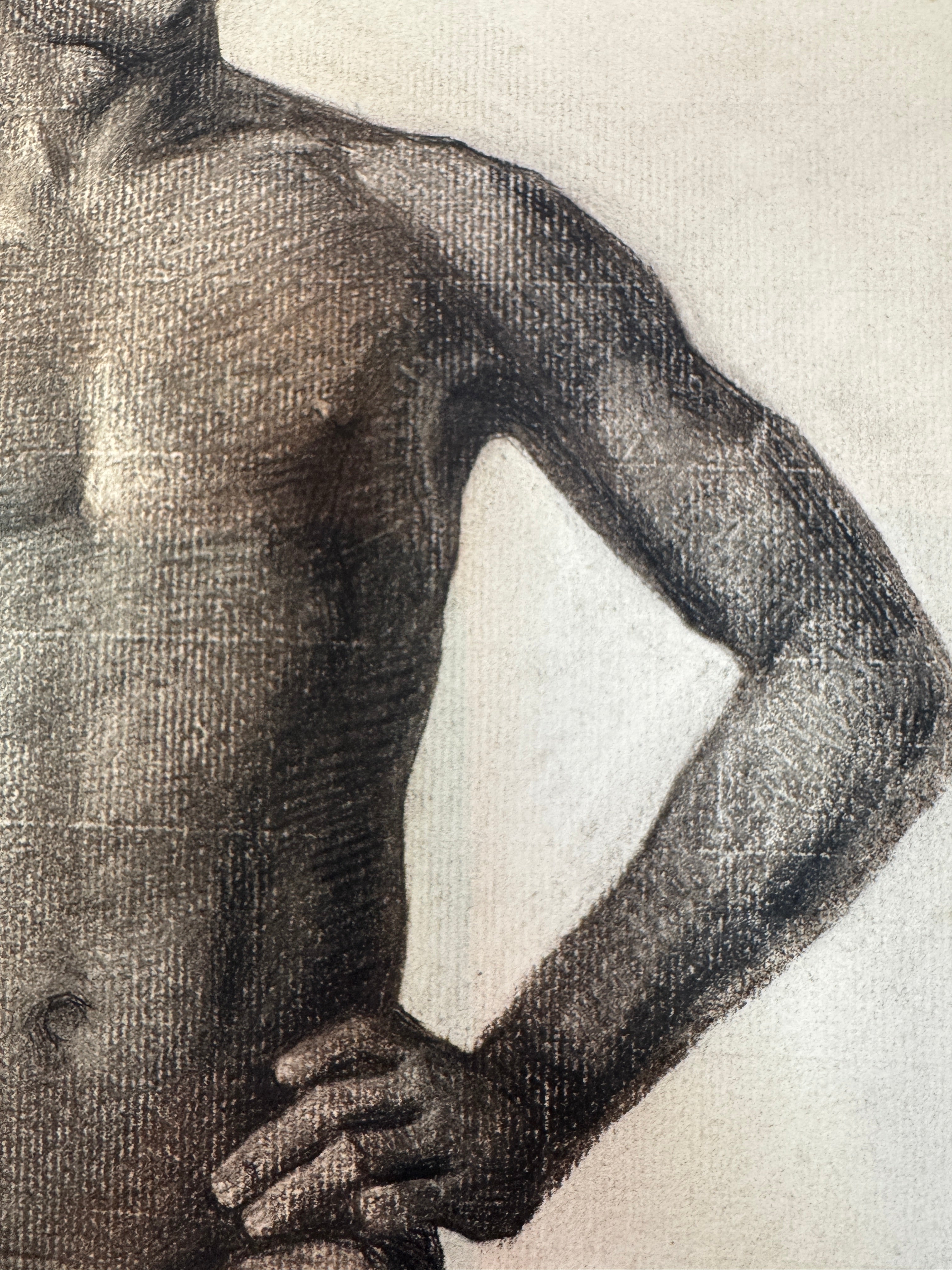 AW6-004: Egbert Cadmus Studio Drawing of a Standing Male - Pencil & Charcoal