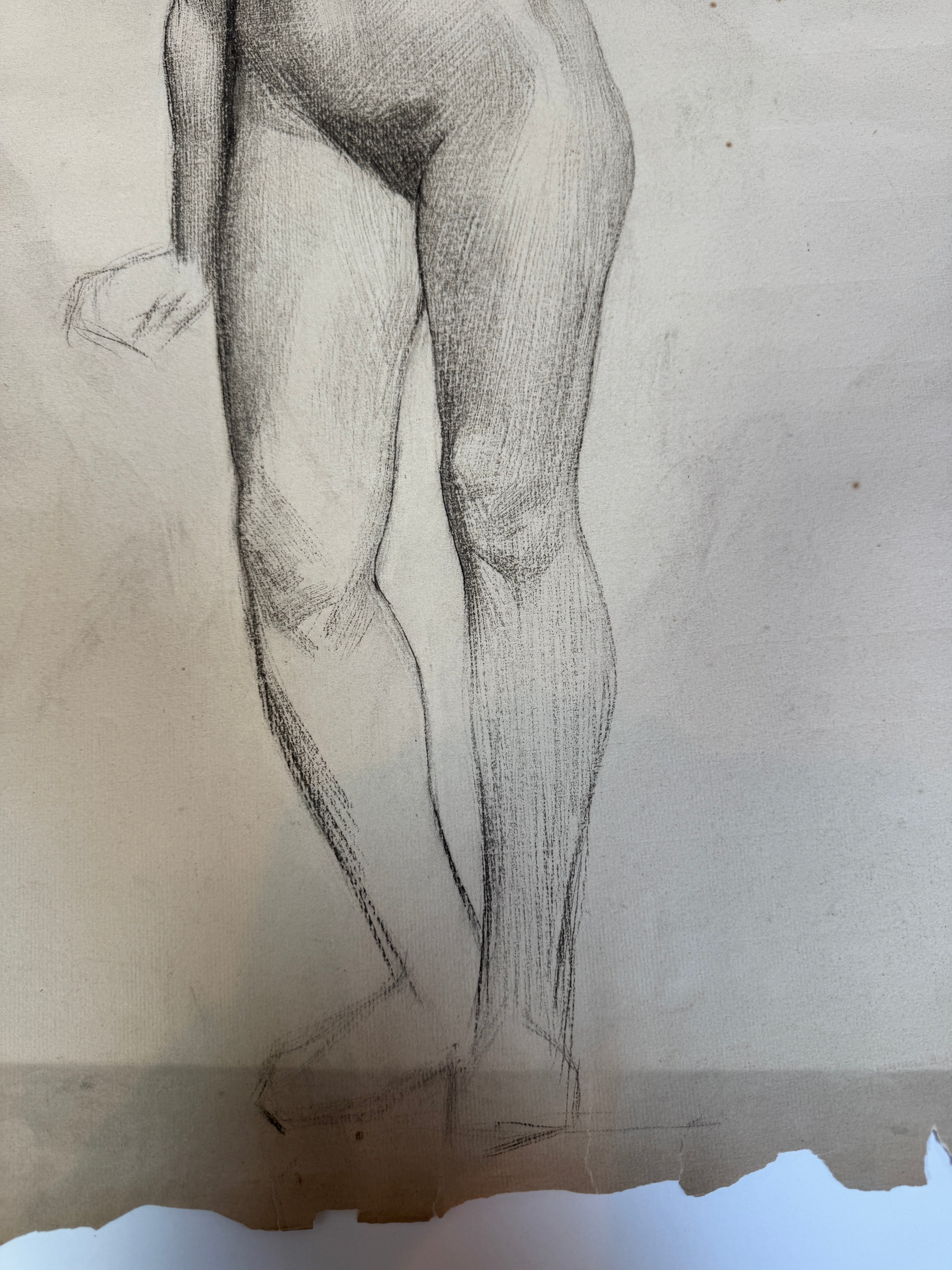AW6-002: Egbert Cadmus Studio Drawing of a Standing Female - Pencil & Charcoal