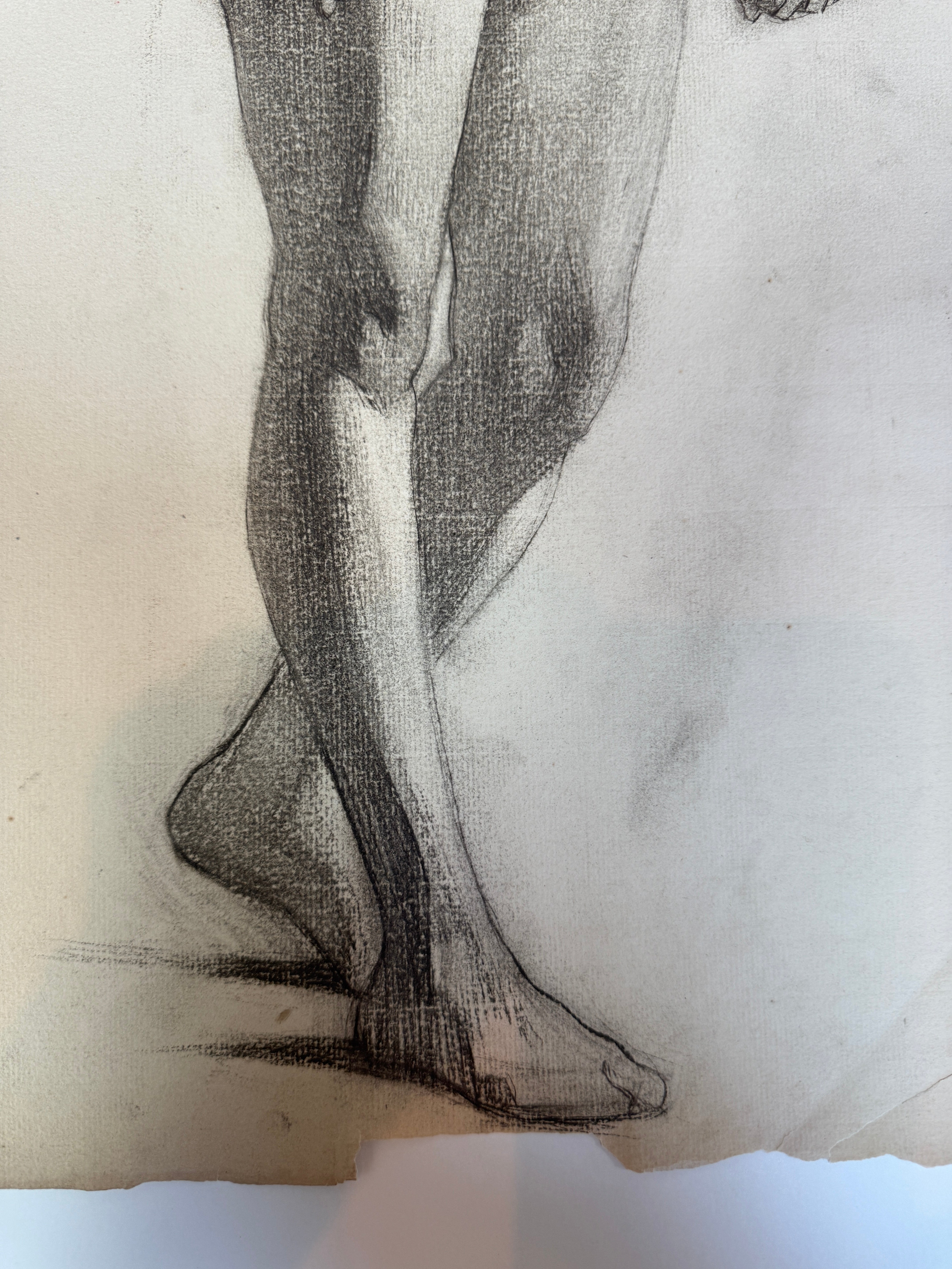 AW6-003 Egbert Cadmus Studio Drawing of a Standing Female - Pencil & Charcoal