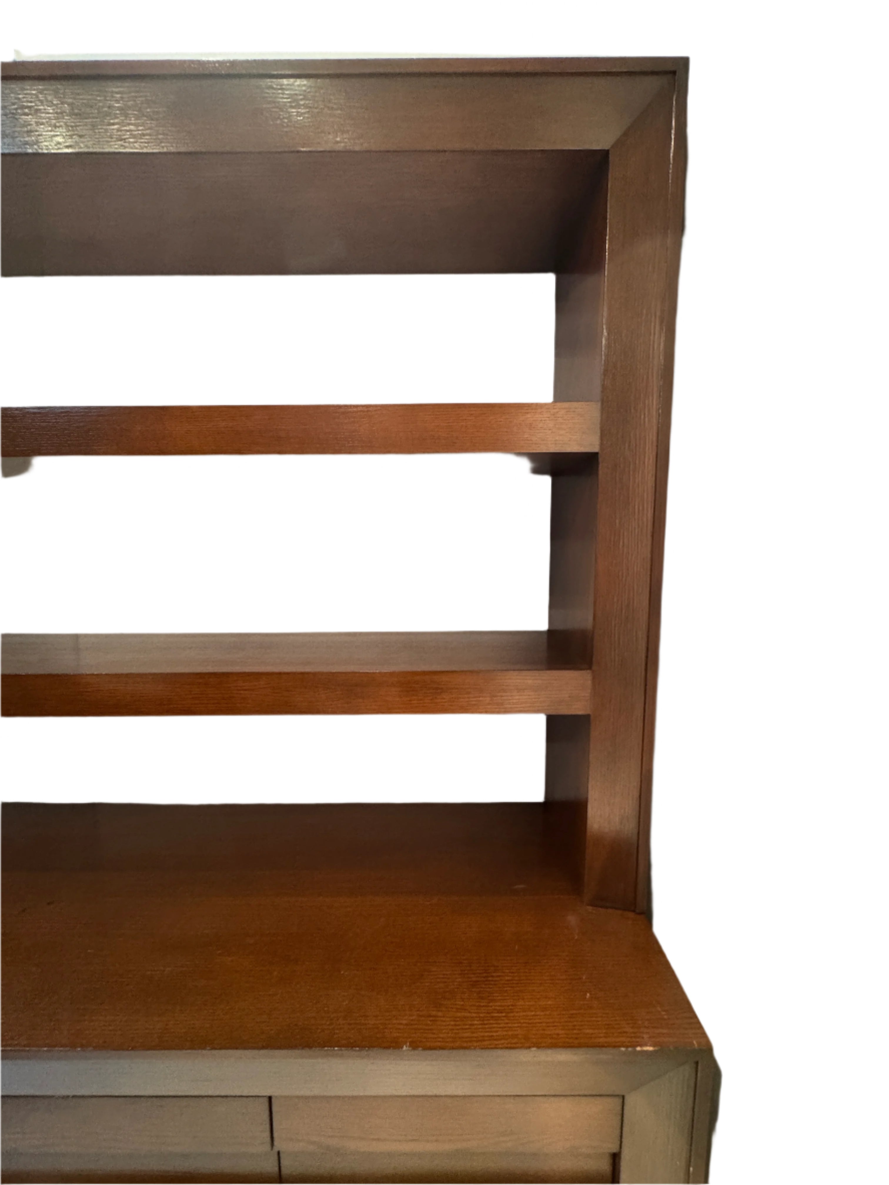 AF3-033: Vintage Oak Display Shelves and Cabinet