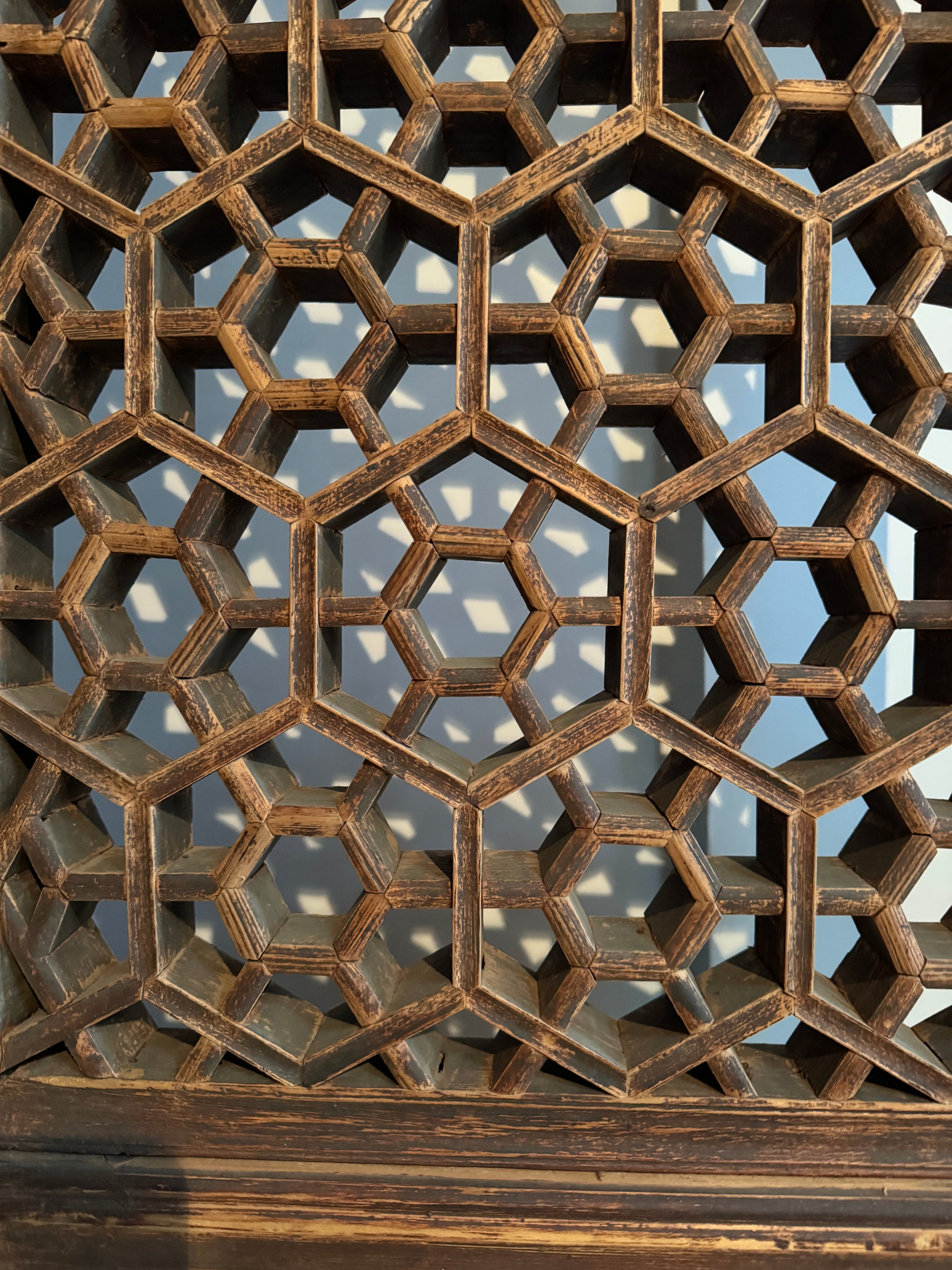 AF10-015: Antique Chinese Door Panels (8) Combined Together to Form a Tall Screen Late 19th Century