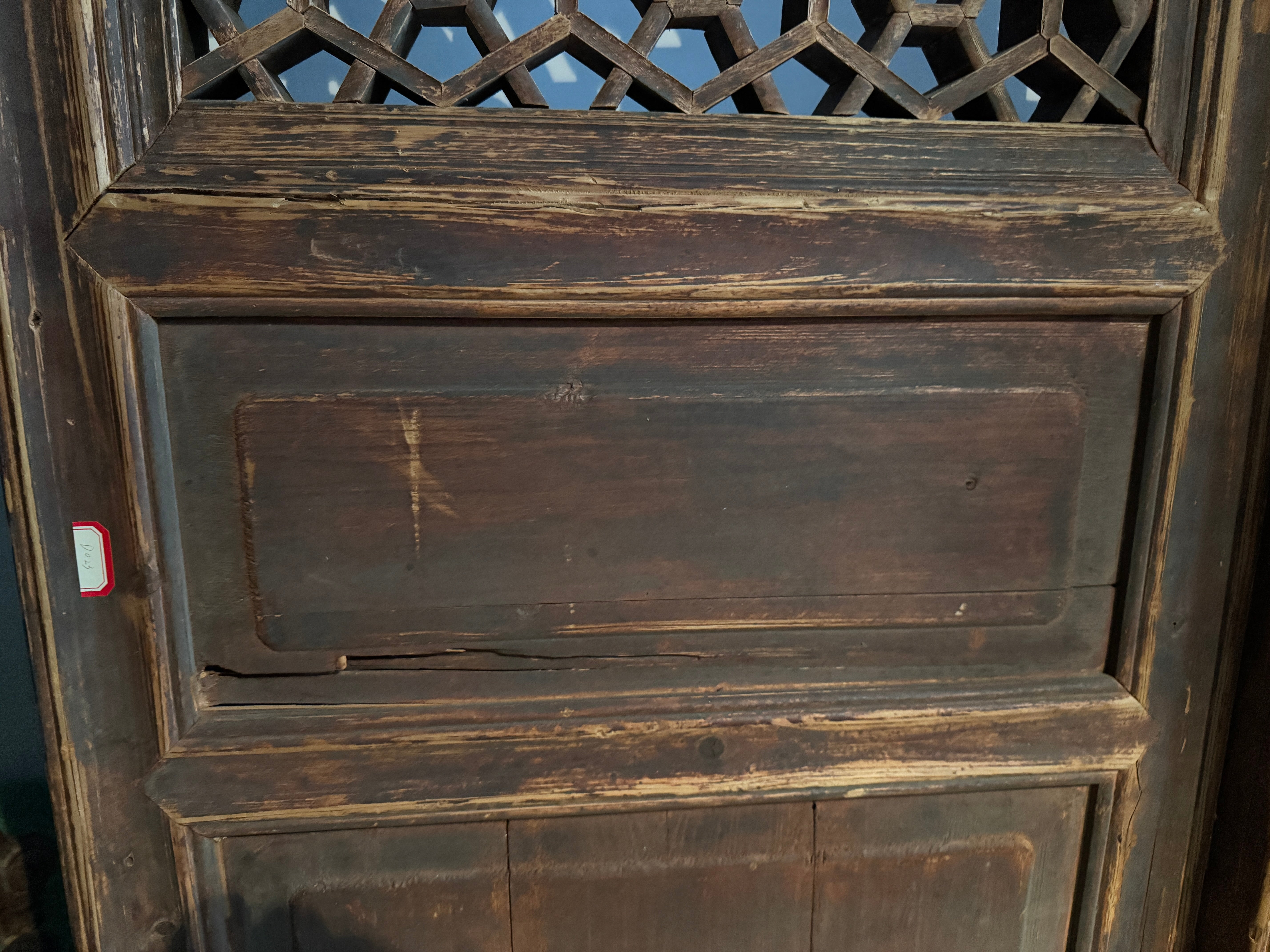 AF10-015: Antique Chinese Door Panels (8) Combined Together to Form a Tall Screen Late 19th Century