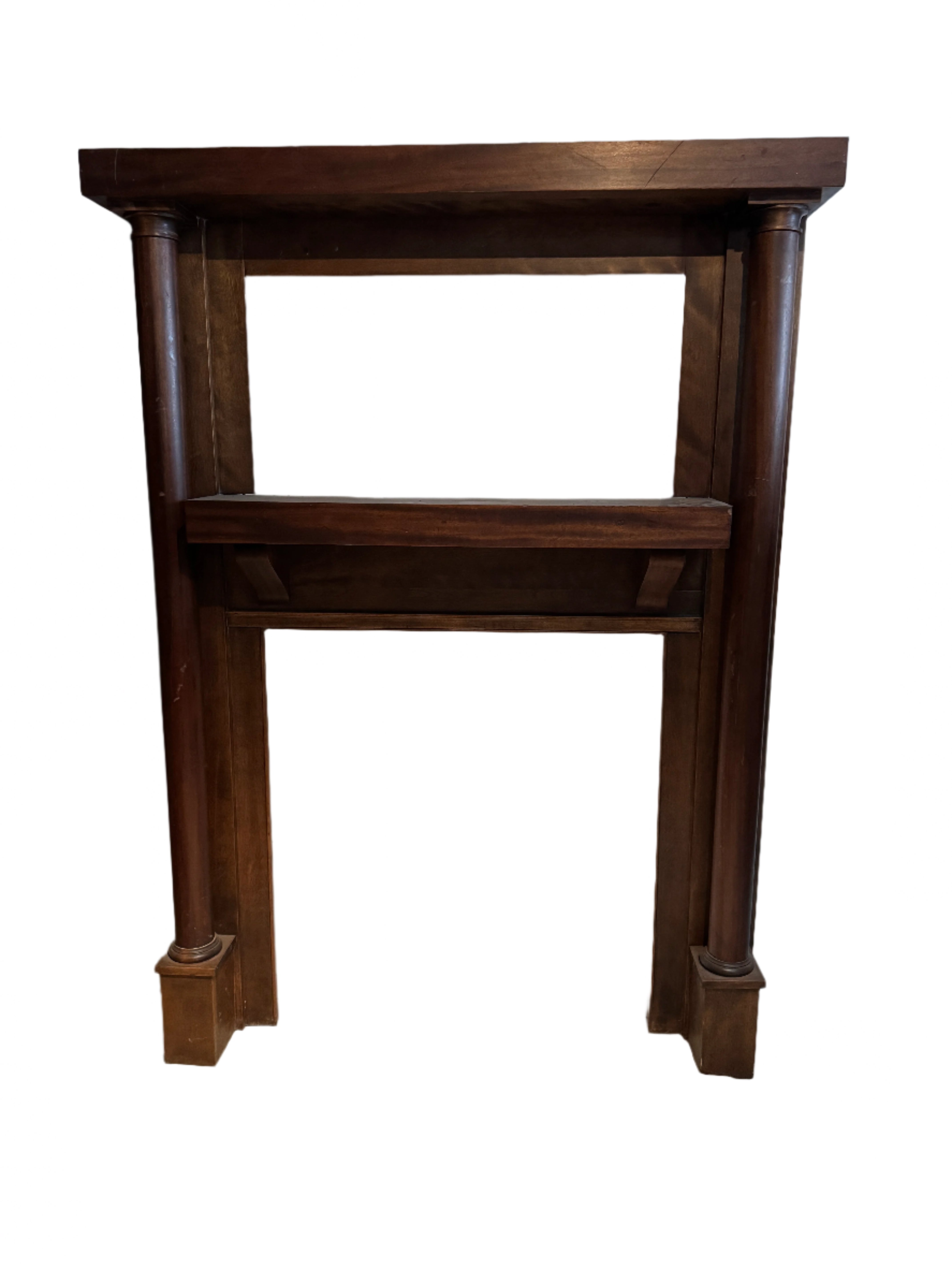 Antique Mahogany Fireplace Mantel With Mirror | Work of Man