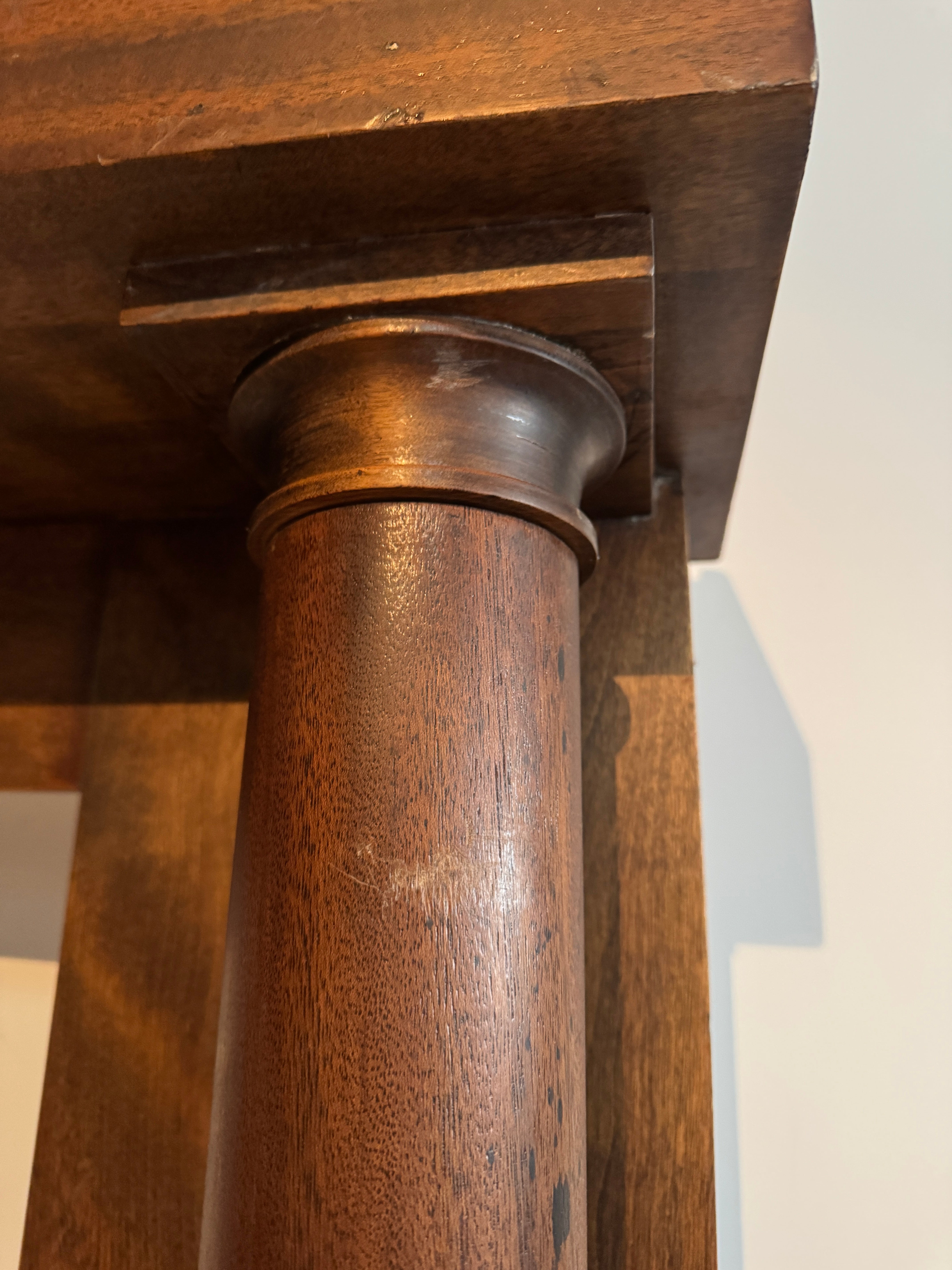 AA6-106: Antique Mahogany Fireplace Mantel with Inset Mirror Opening Circa 1900