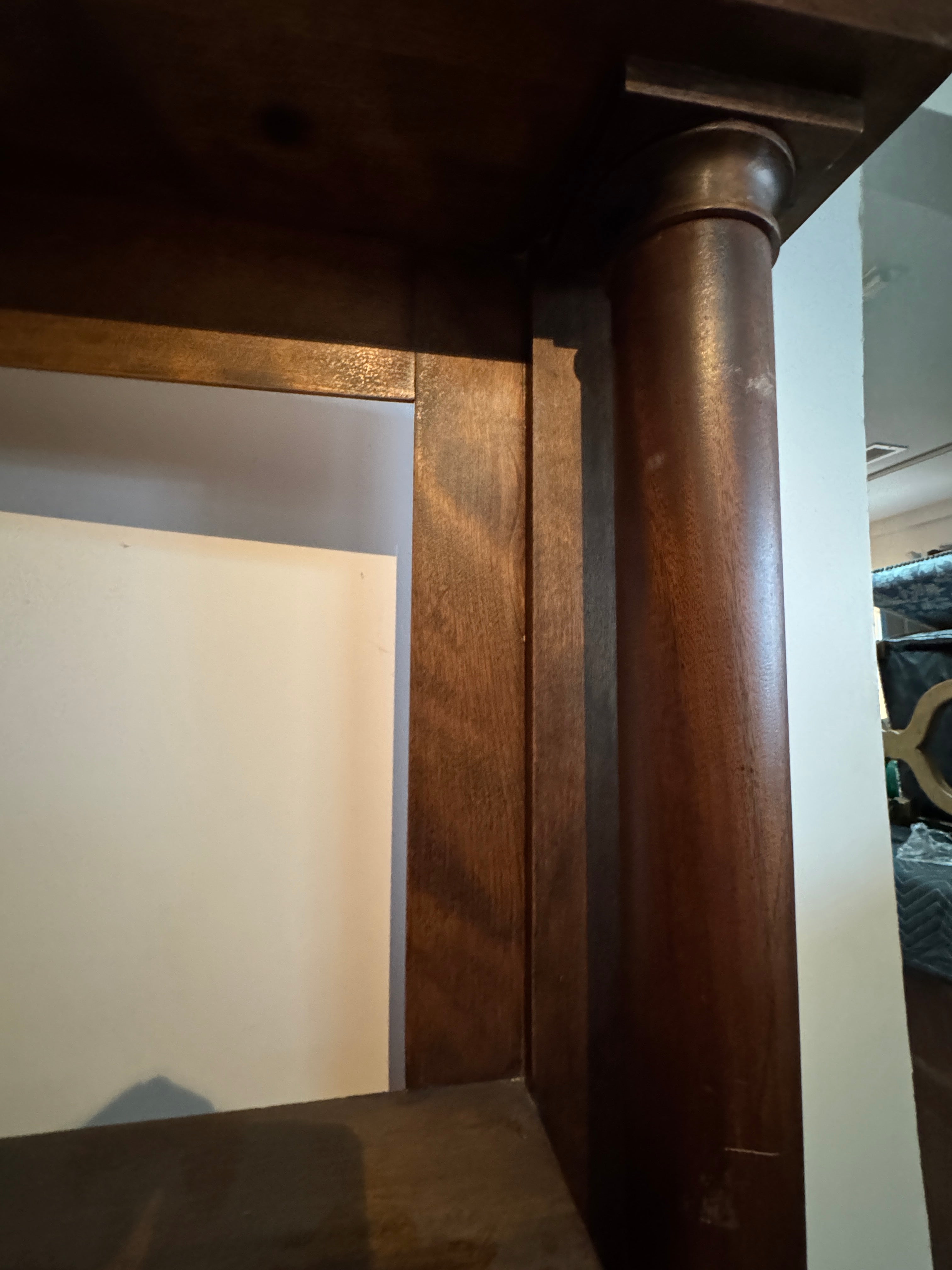 AA6-106: Antique Mahogany Fireplace Mantel with Inset Mirror Opening Circa 1900