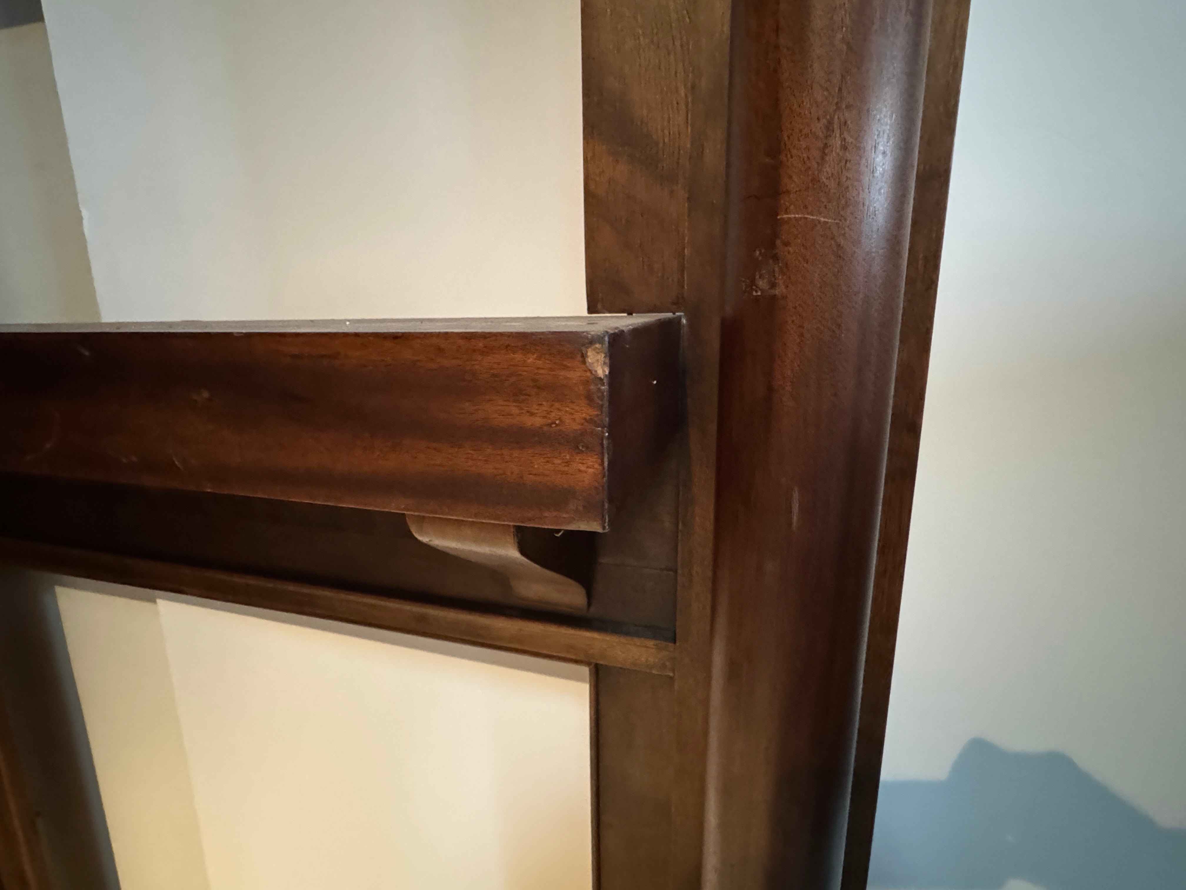 AA6-106: Antique Mahogany Fireplace Mantel with Inset Mirror Opening Circa 1900