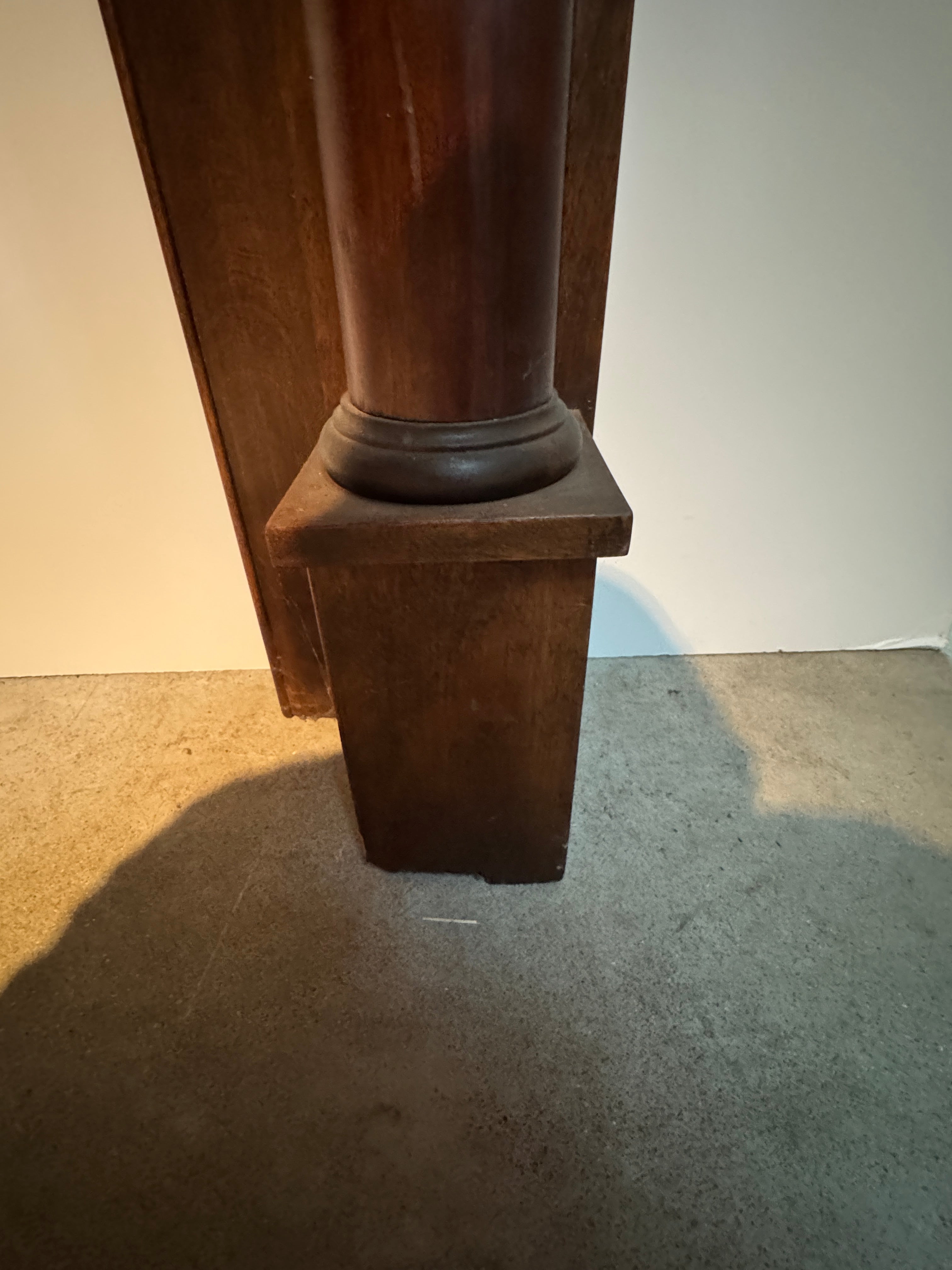 AA6-106: Antique Mahogany Fireplace Mantel with Inset Mirror Opening Circa 1900