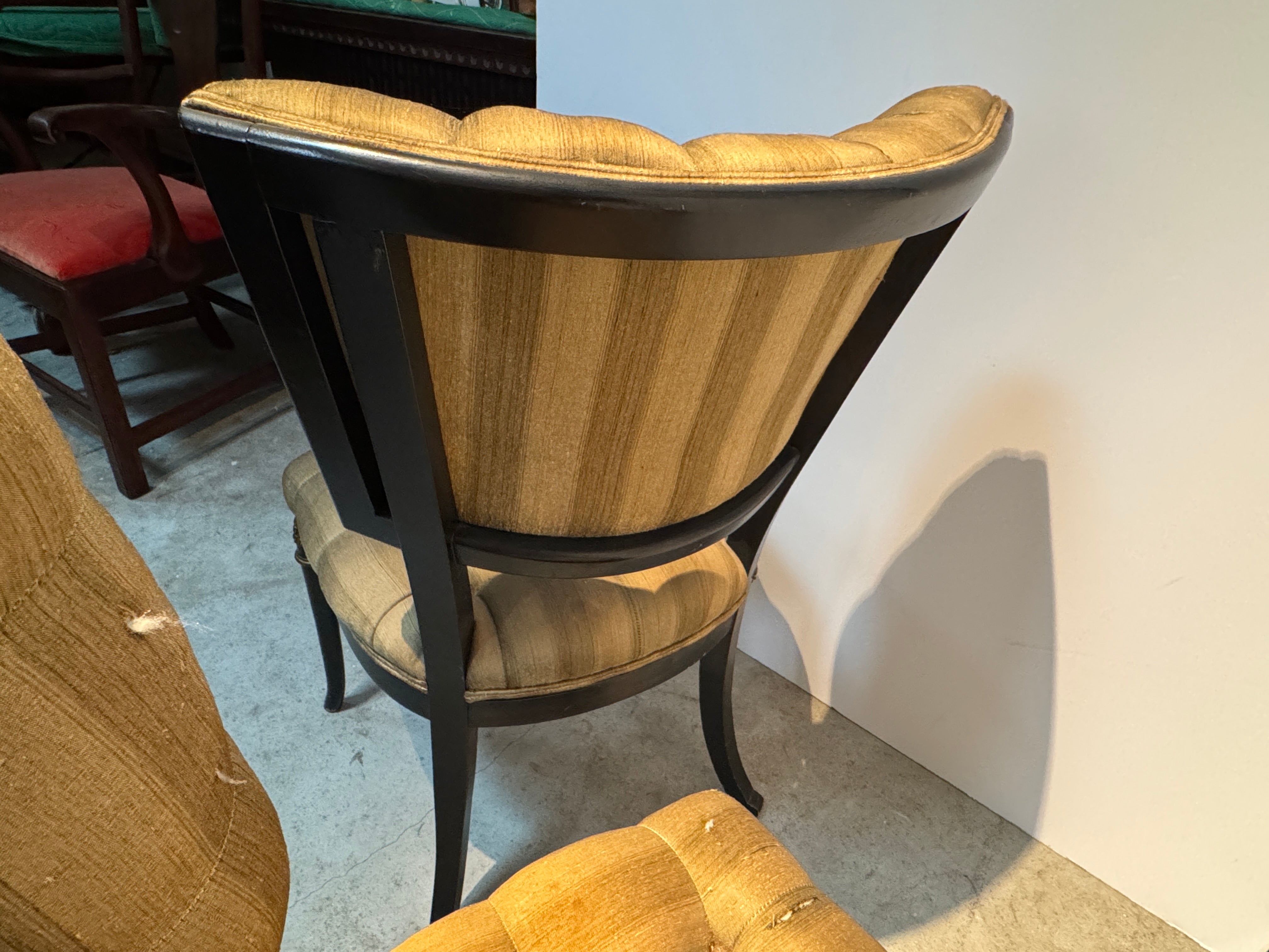 AF2-313: Vintage Pair of mid 20th Century Billy Haines Style Hollywood Regency Style Side Chairs (Needing New Upholstery)