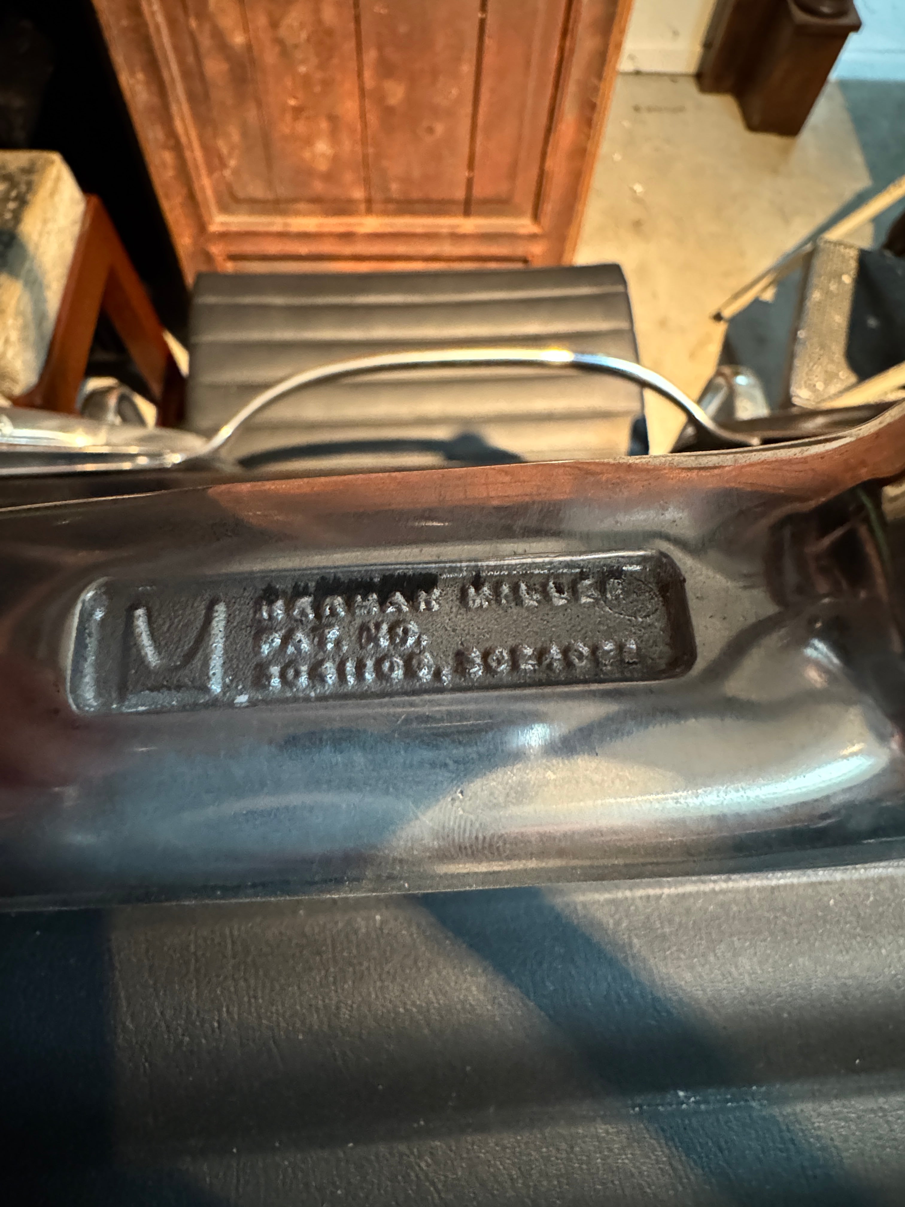 Vintage Eames Lounge Chairs Pair Black Leather Post 1985 | Work of Man