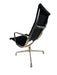 Vintage Eames Aluminum Lounge Chair Black Leather Four Star Base Pre 1985 | Work of Man