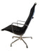 Vintage Eames Aluminum Lounge Chair Black Leather With Five Leg Star Base | Work of Man