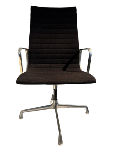 Vintage Eames Group Management Aluminum Executive Desk Chair Black Fabric Four Star Base | Work of Man