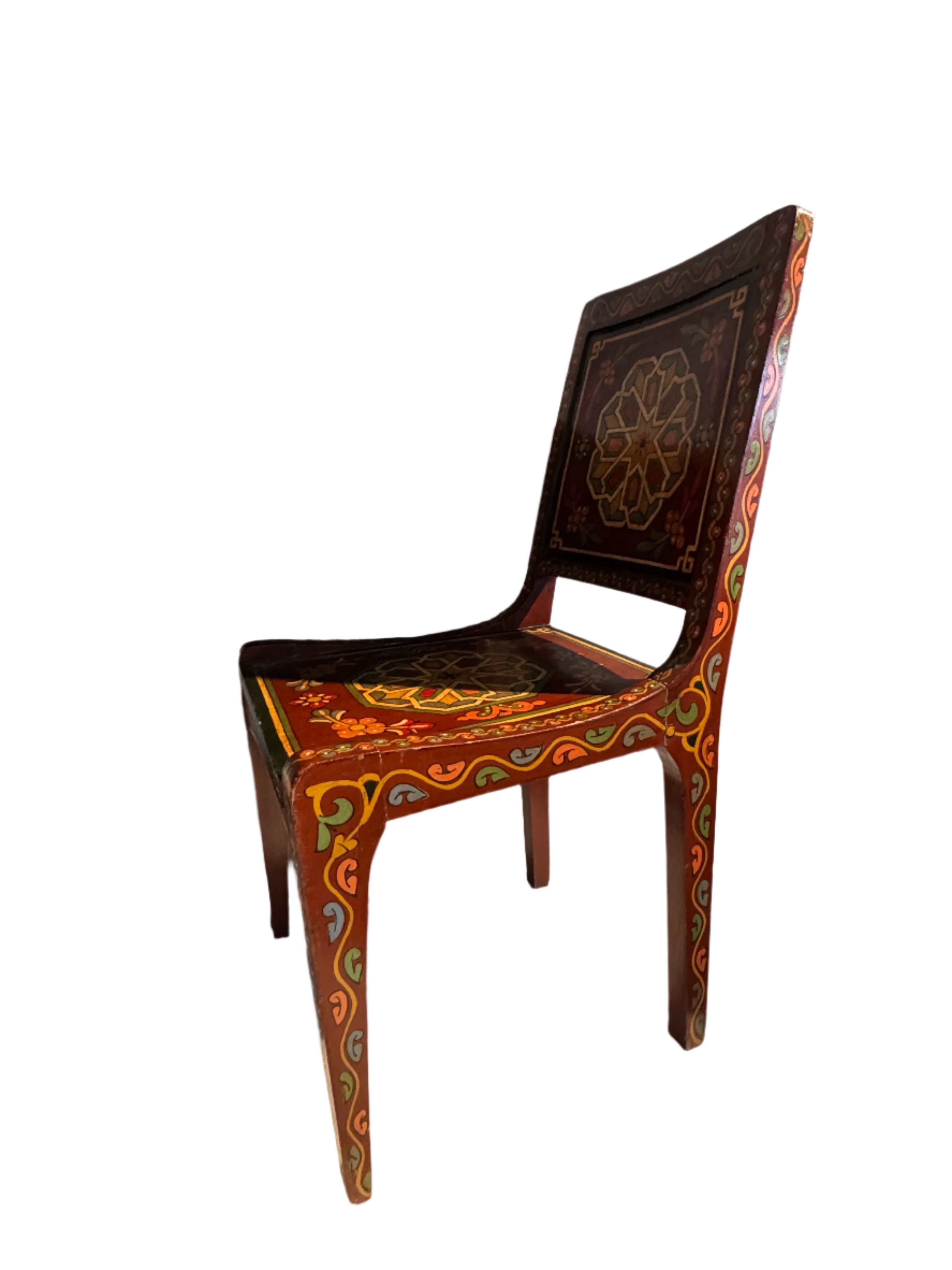 Vintage Moroccan Hand Painted Desk and Chair Late 20th Century | Work of Man