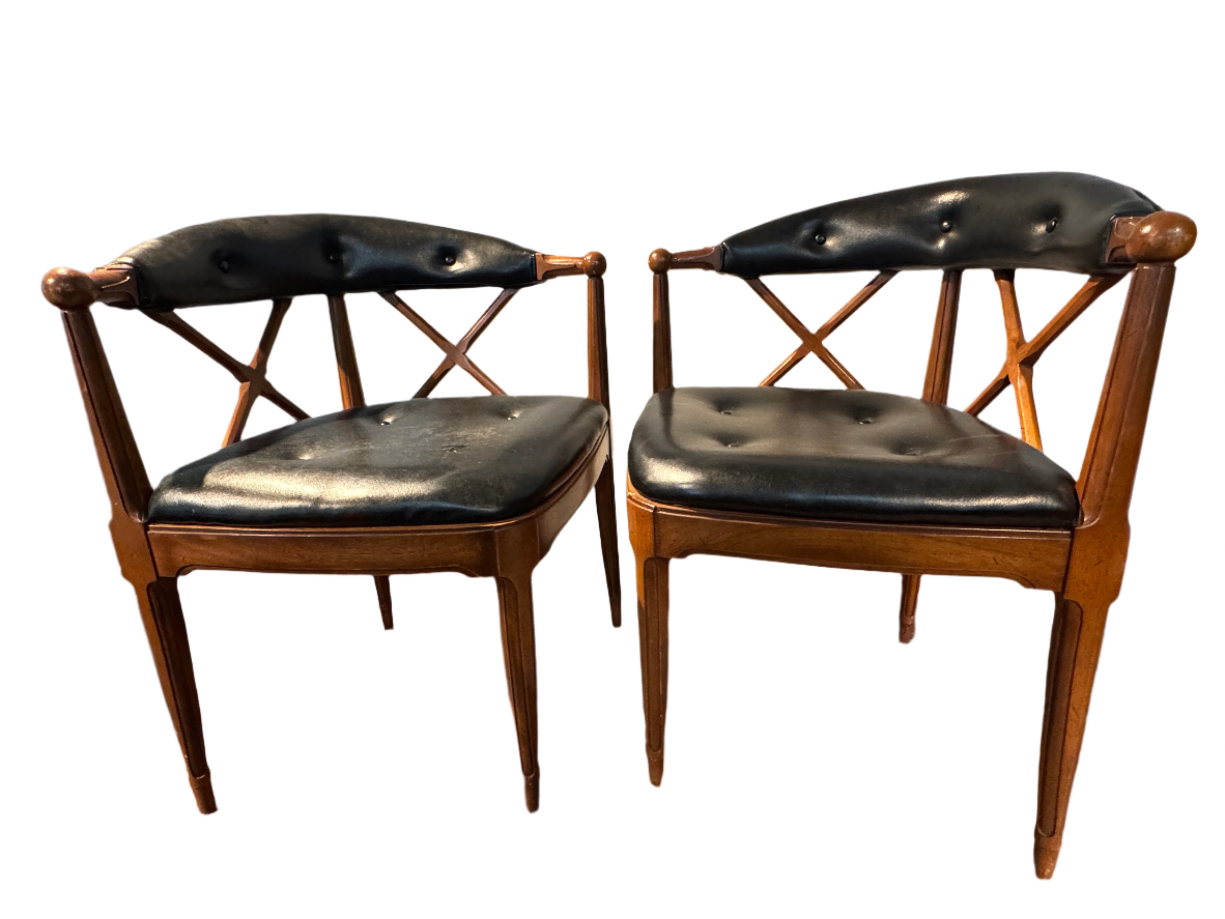 Vintage Set of 4 mid 20th Century Corner Arm Chairs | Work of Man