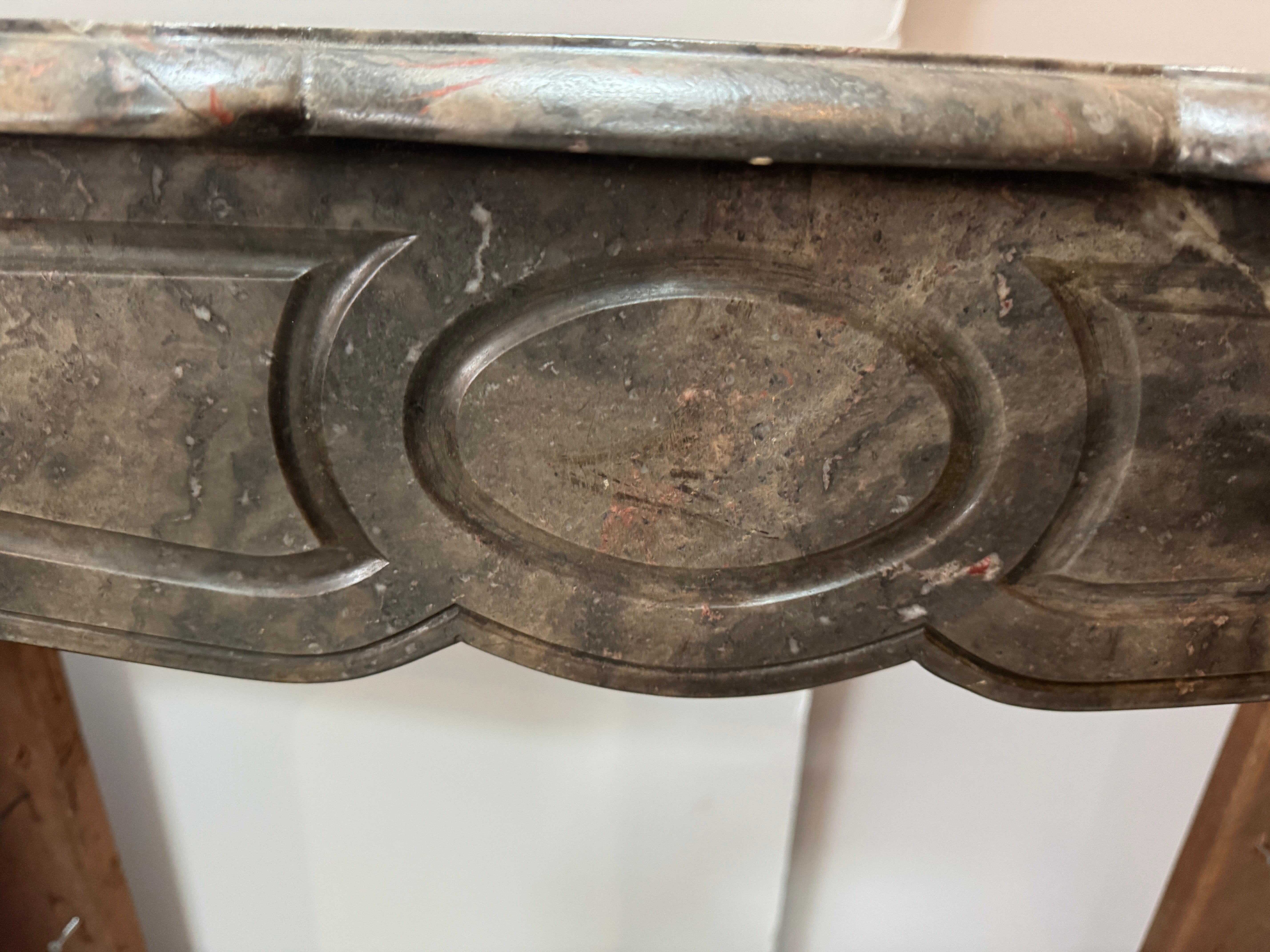 AA6-128: Antique French Louis XV Marble Mantel Late 18th Century