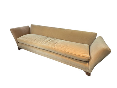 Antique 1920's Knole Sofa With Carved Wood Feet | Work of Man