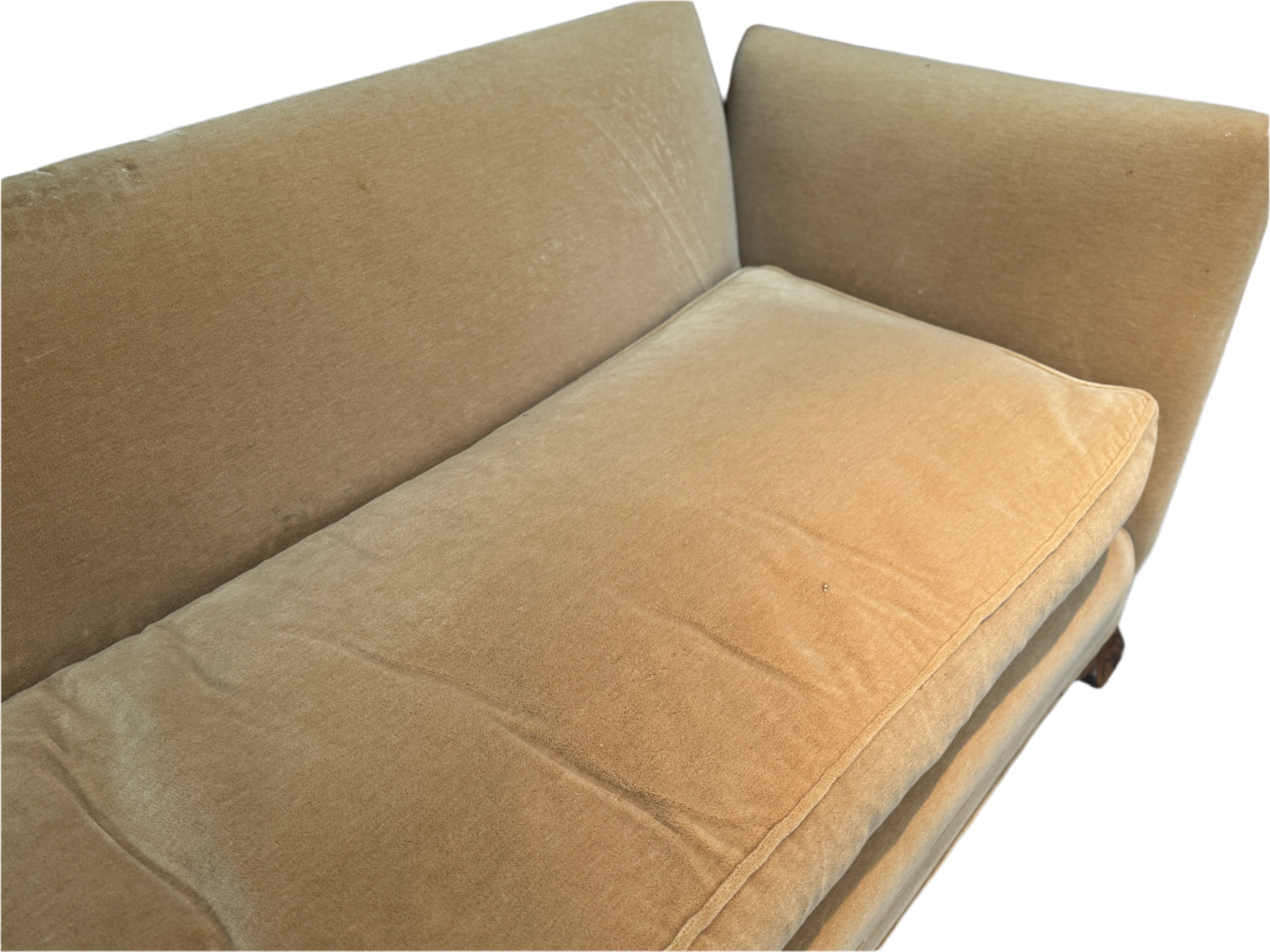 Antique 1920's Knole Sofa With Carved Wood Feet | Work of Man