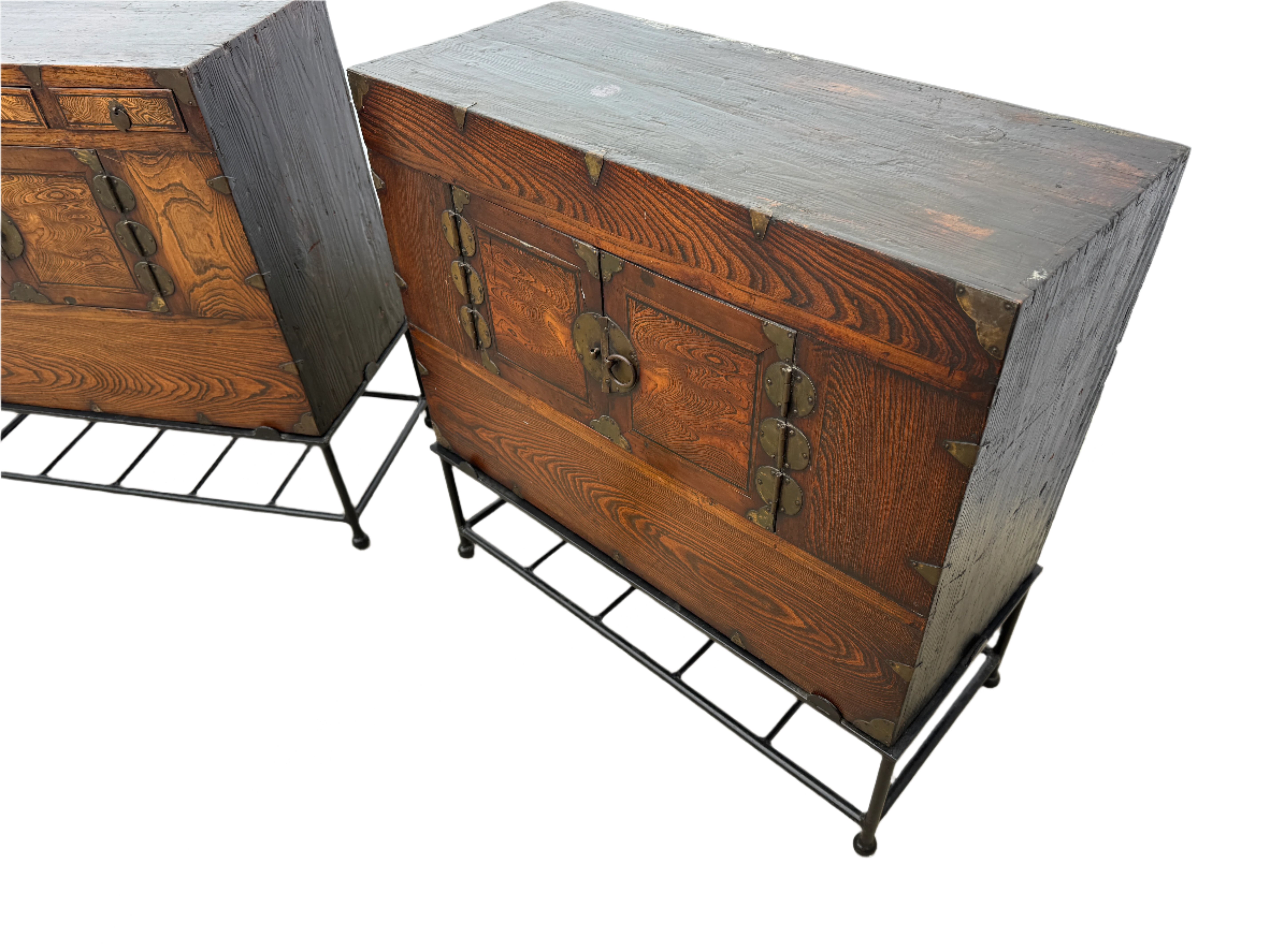 Antique Pair of Korean Elmwood Medicine Chests