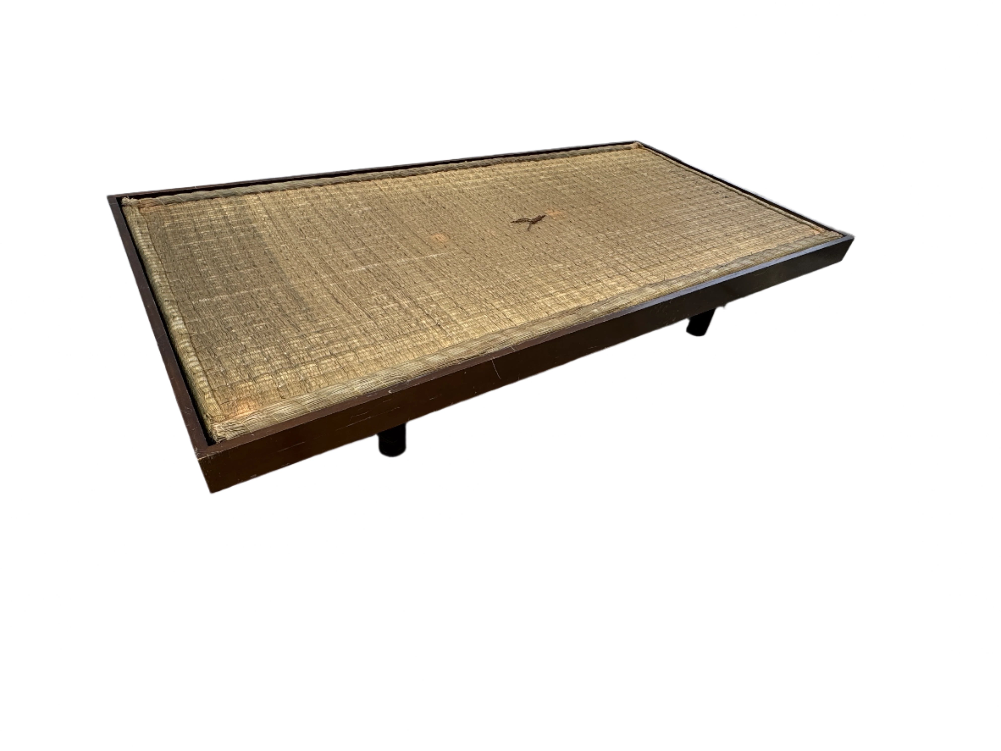 Vintage Mid Century Japanese Woven Seagrass Low Coffee Table Circa 1960's | Work of Man